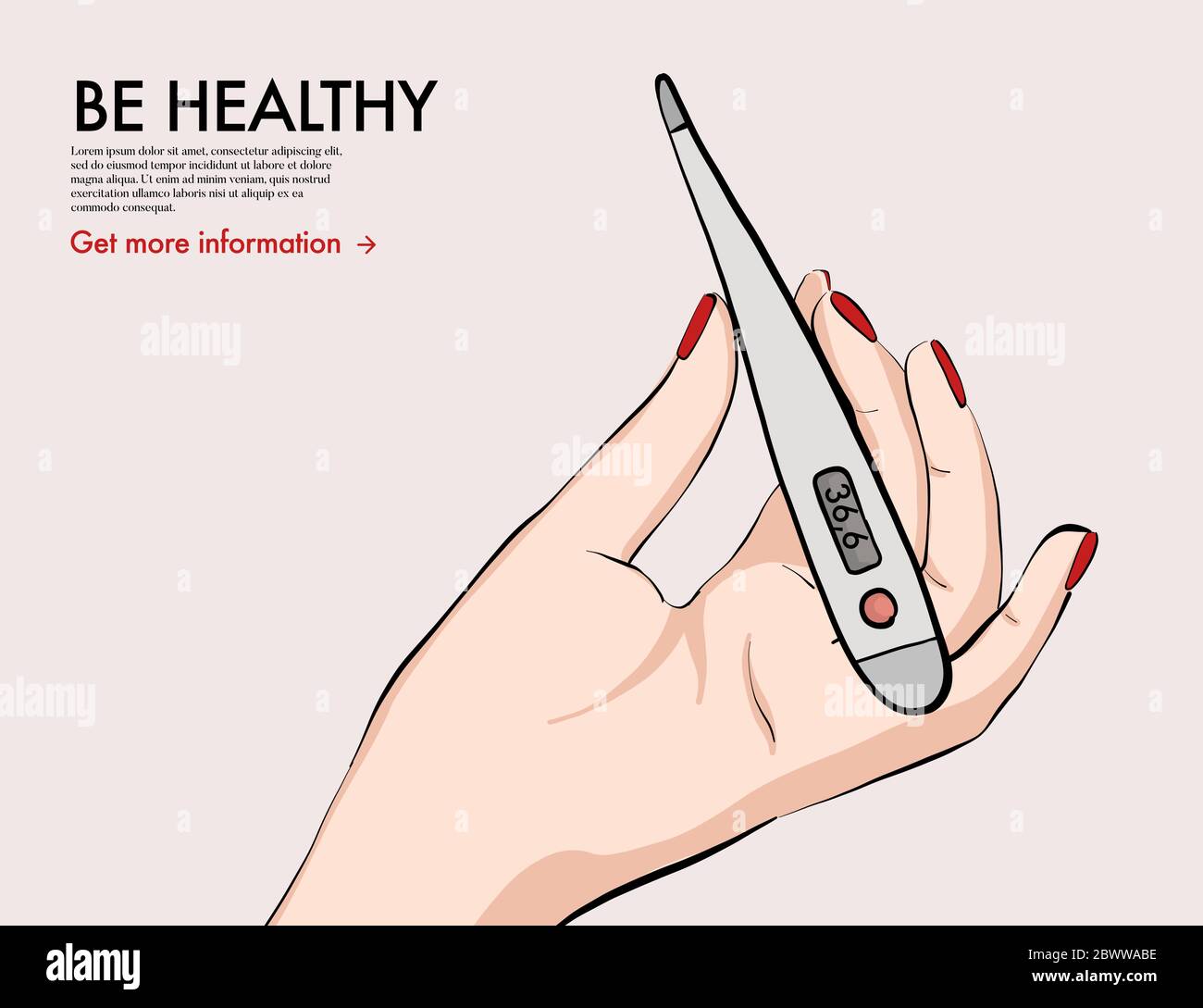 Oral Thermometer tempereture measuring healthcare equipment. Electronic