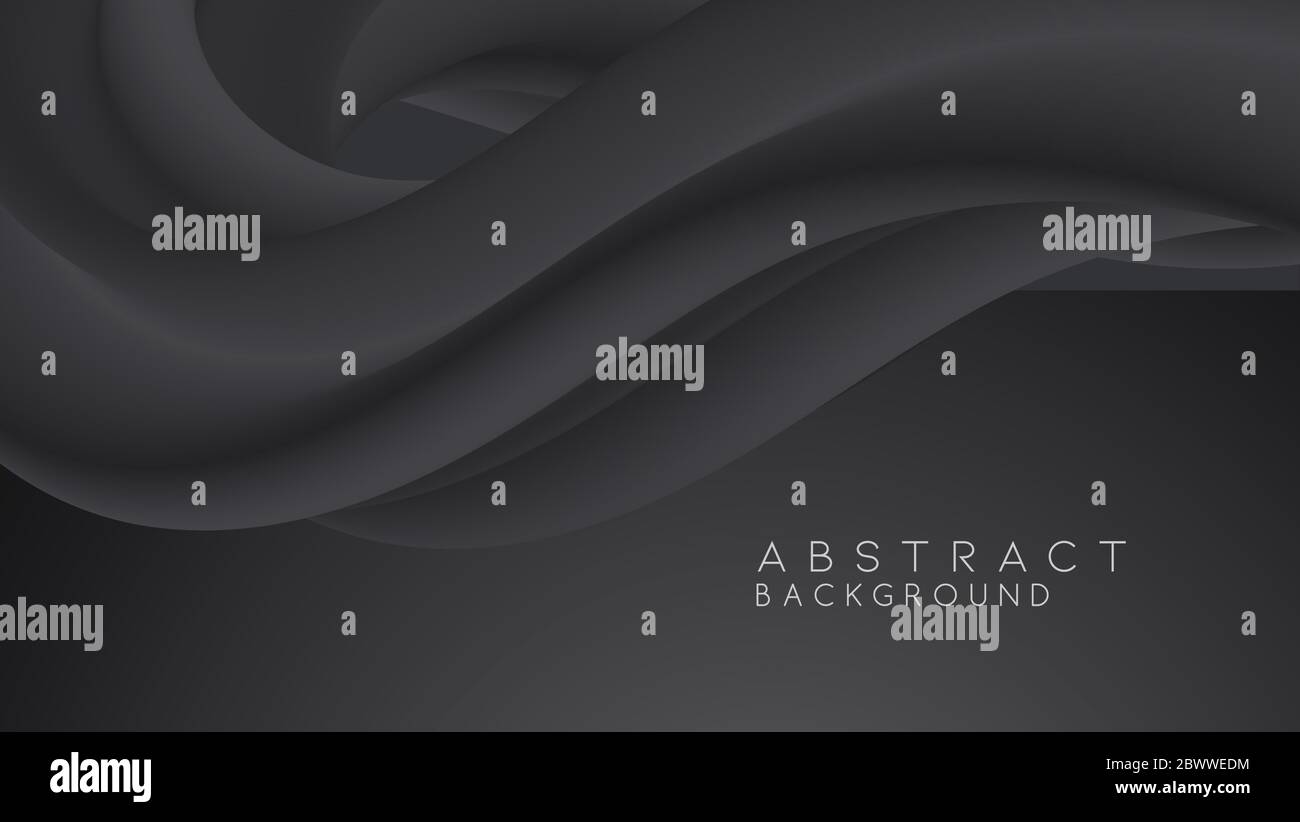Modern Black abstract design background Flow motion Stock Vector Image ...