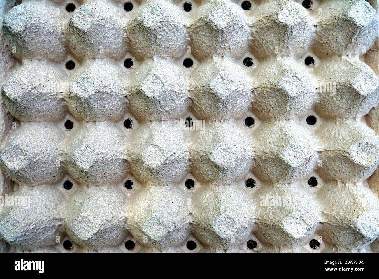 Closeup Empty Recycling Egg Carton Background. Stock Photo