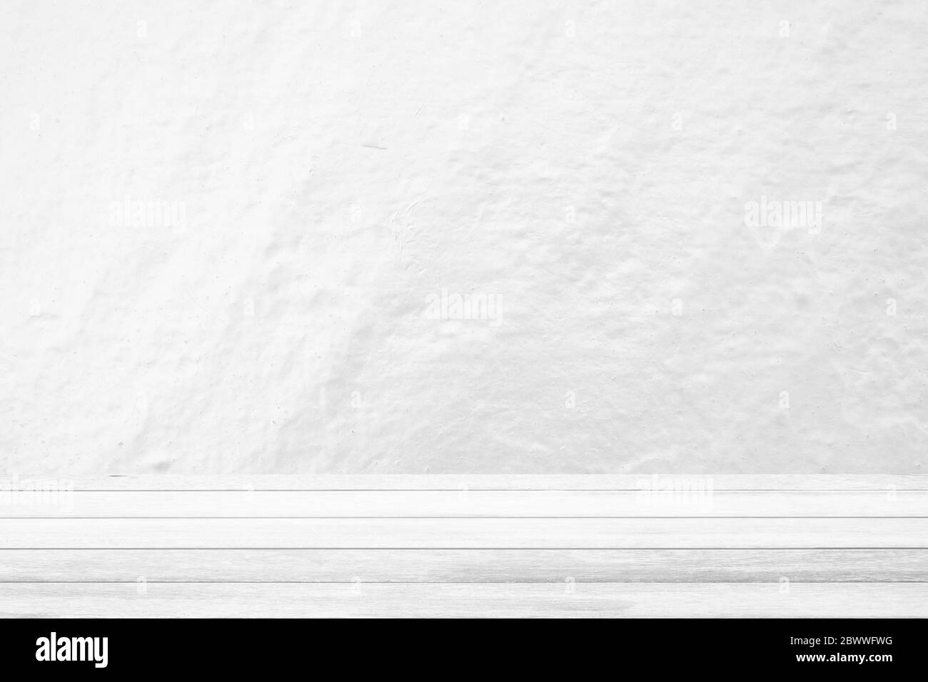 White Wood Table with White Stone Texture Background, Suitable for