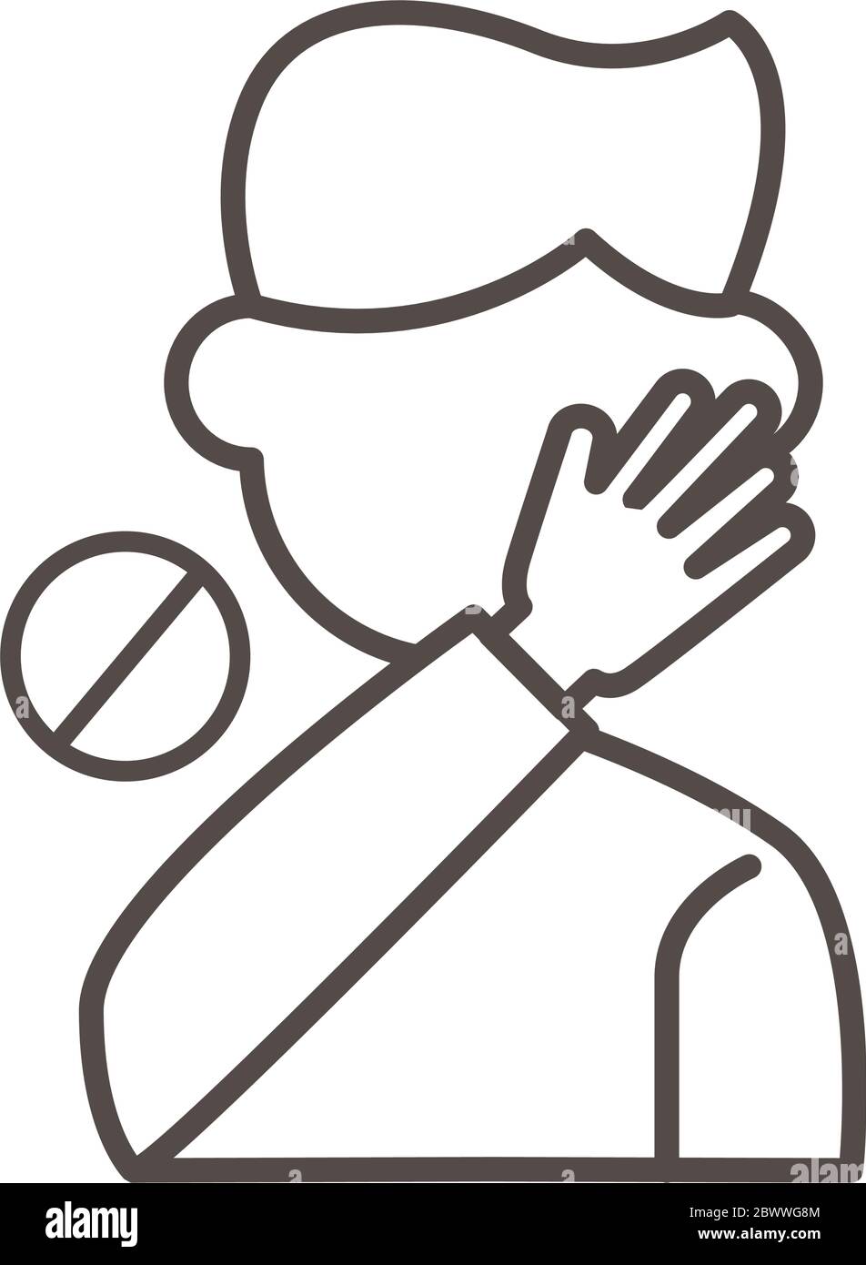 dont touch face line style icon Stock Vector Image & Art - Alamy