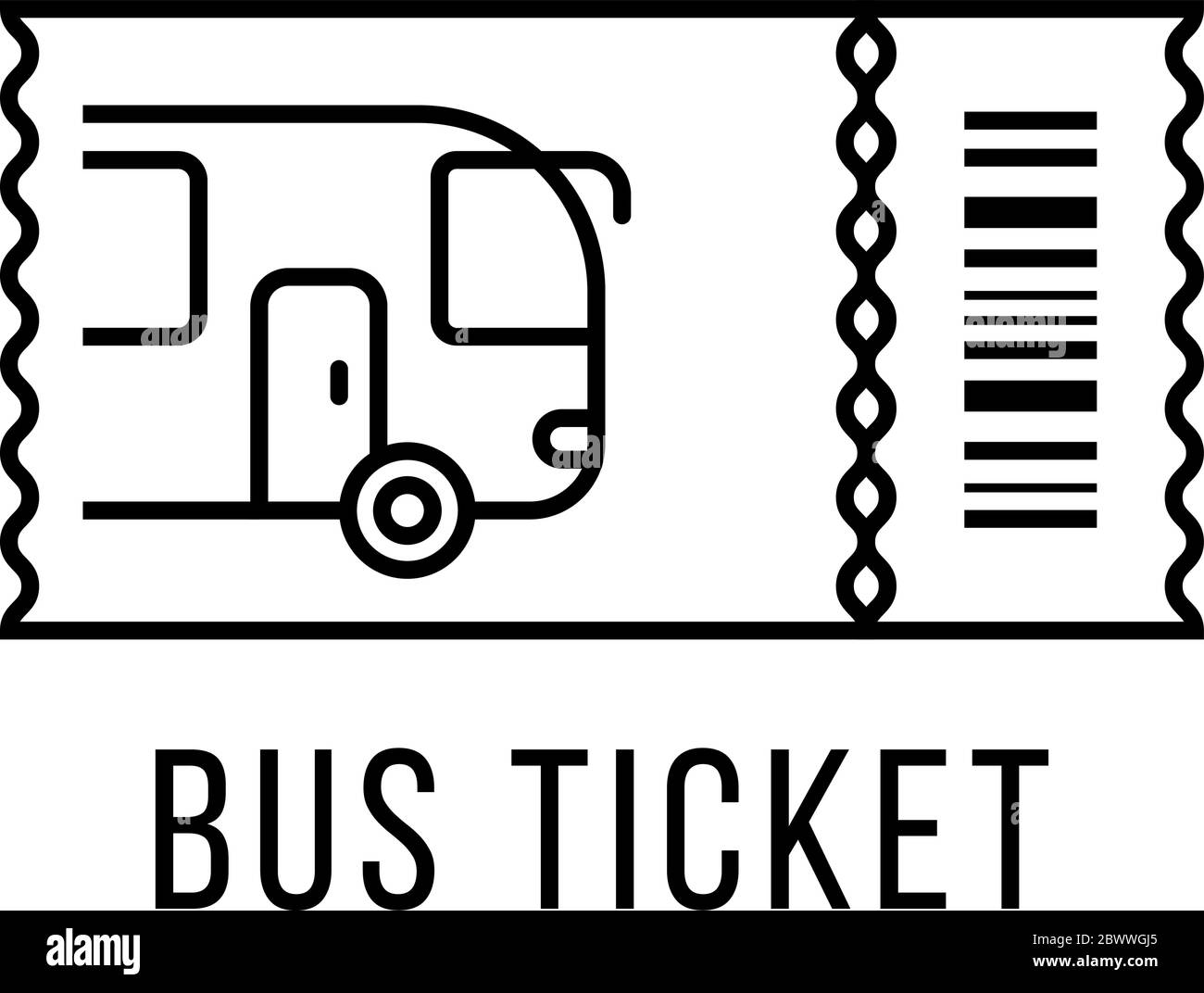 simple black thin line bus ticket logo Stock Vector