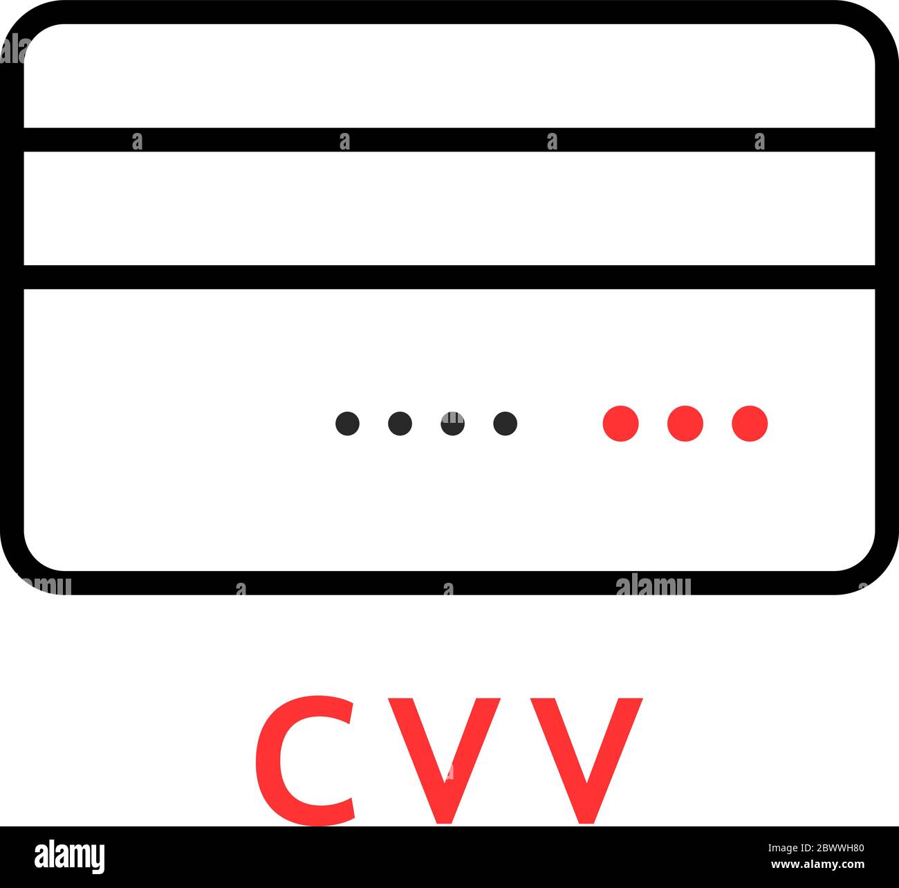 linear thin line credit card with cvv Stock Vector
