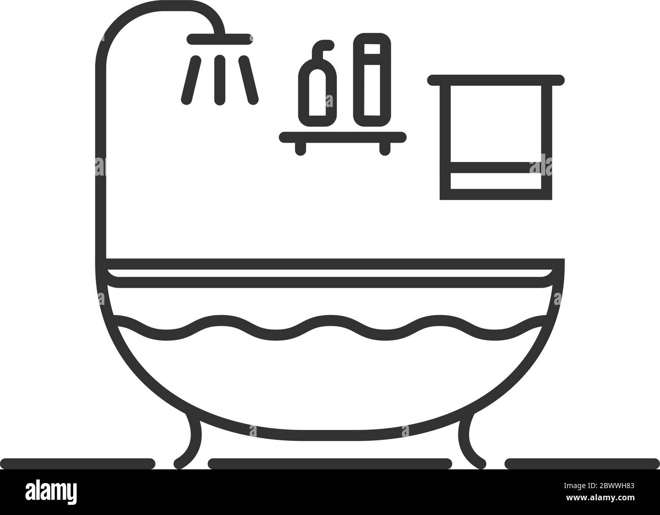 thin line bath icon in bathroom Stock Vector Image & Art - Alamy