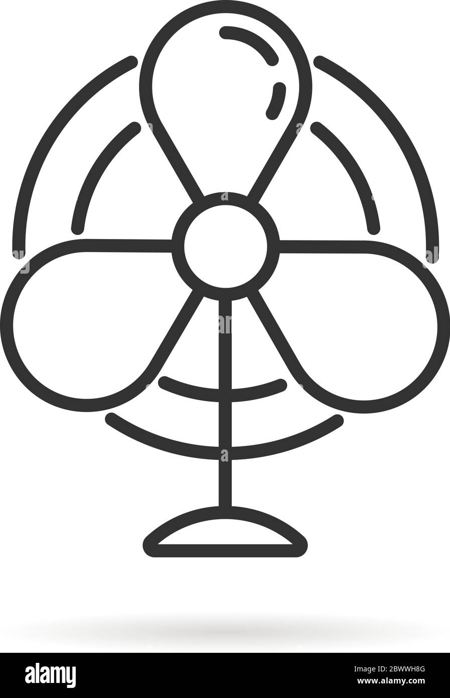 simple thin line black fan logo for airflow Stock Vector