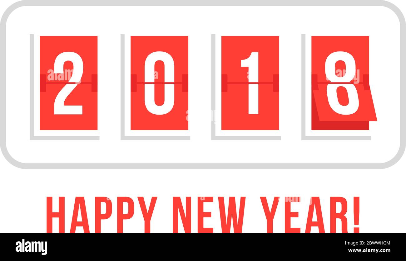 happy new year with 2018 scoreboard Stock Vector