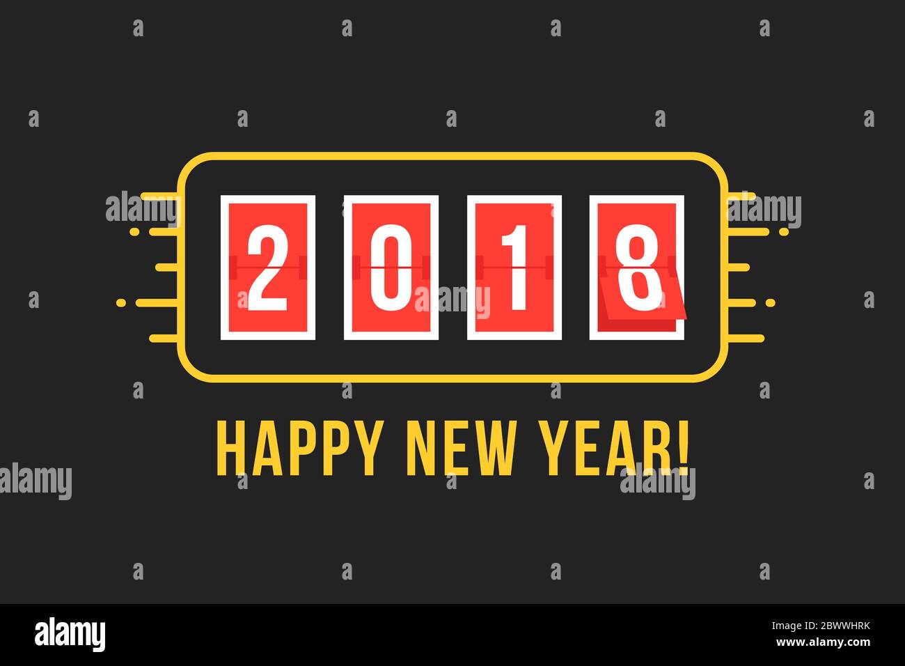 2018 scoreboard like happy new year Stock Vector