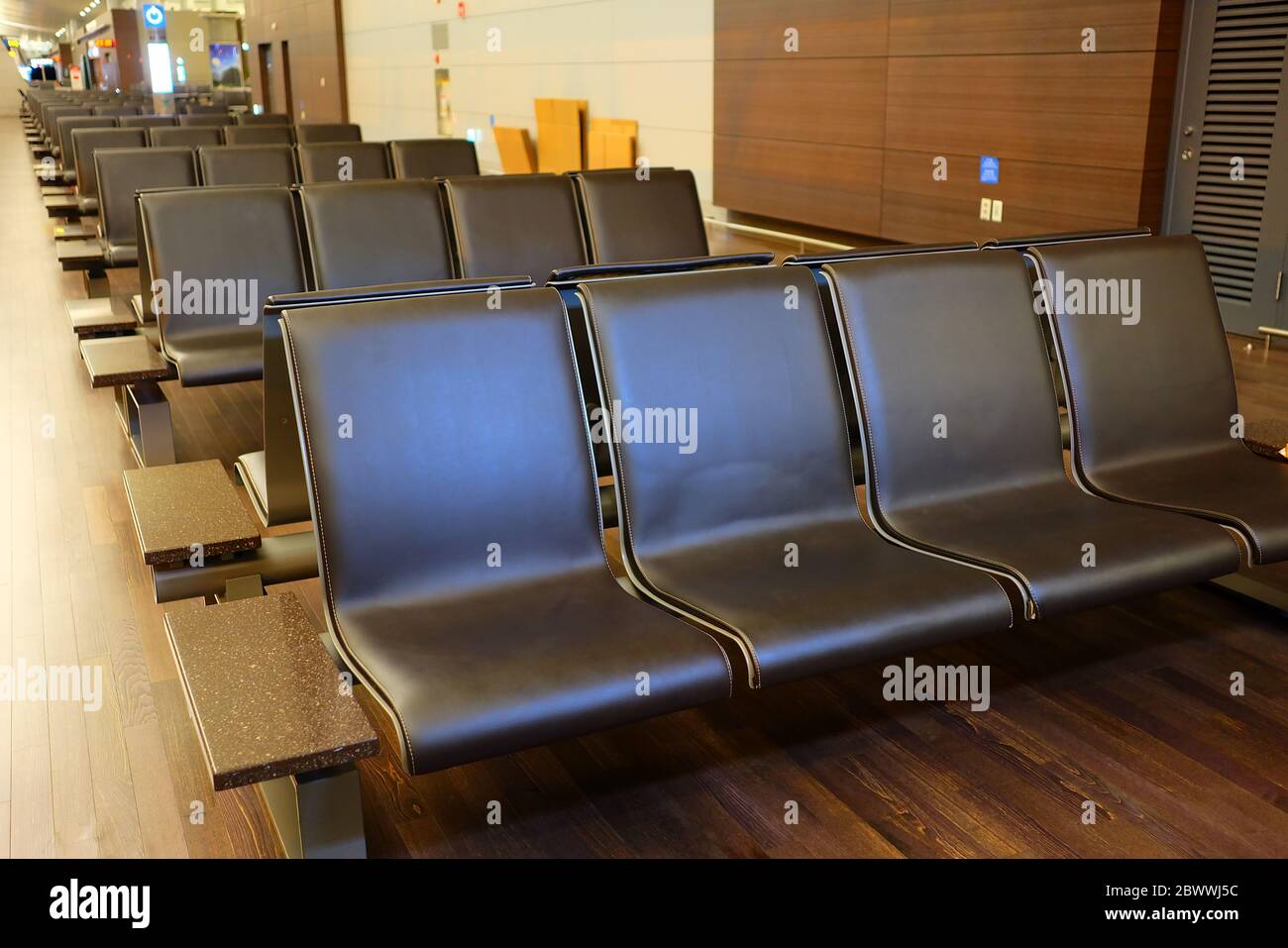 Seats at Incheon international Airport. Stock Photo