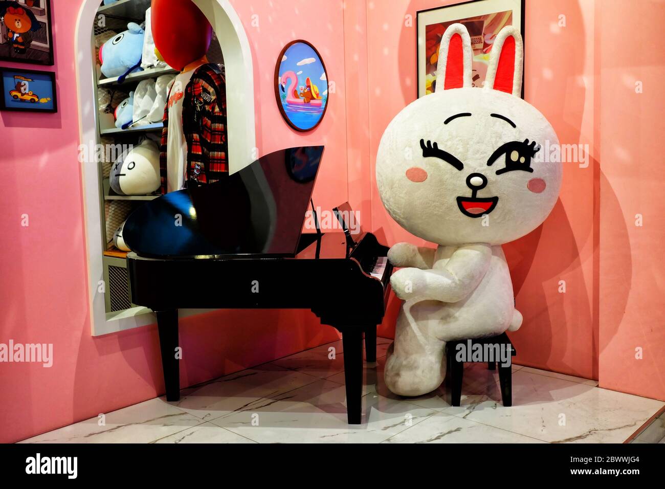 SEOUL, SOUTH KOREA - DECEMBER 24, 2018:  Cony, A female rabbit character is a famous LINE friends character. It's launched in 2011. Stock Photo