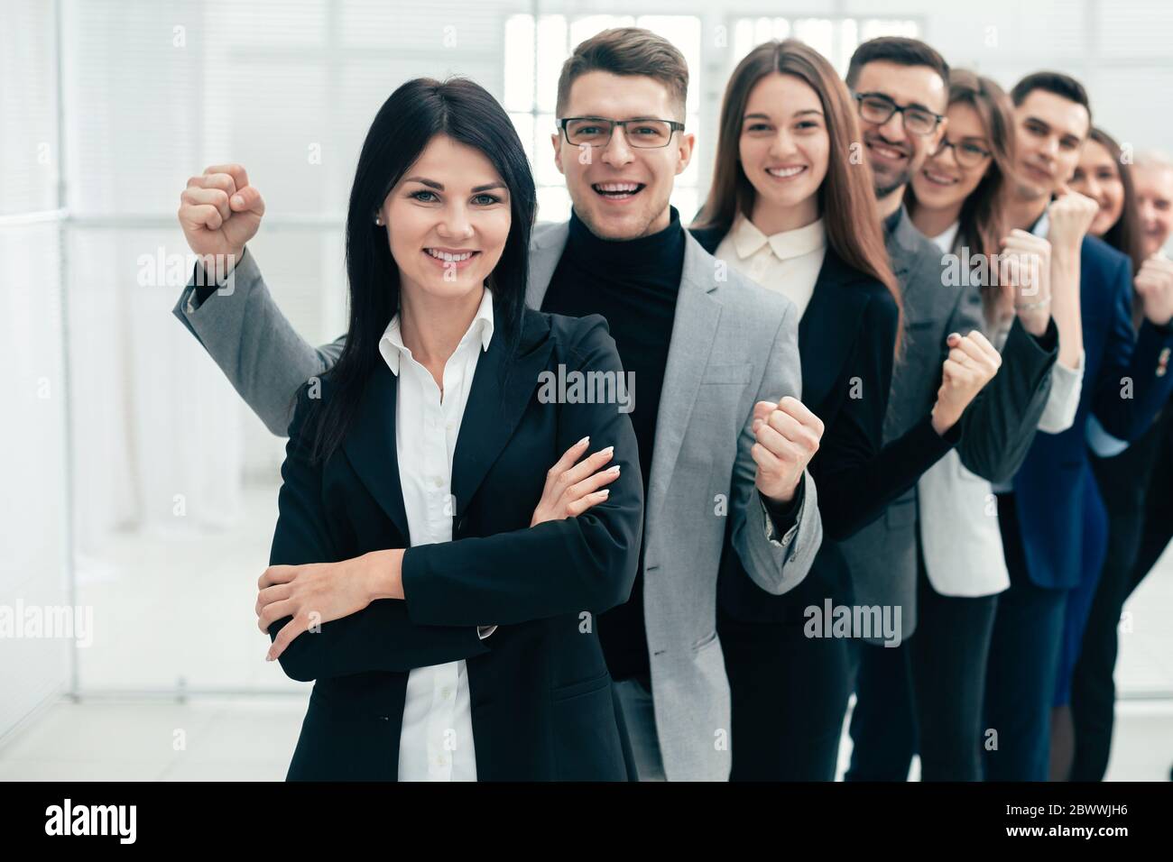 happy group of diverse young people standing in a row Stock Photo - Alamy