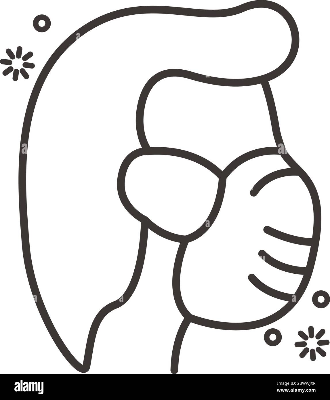 man using face mask line style icon Stock Vector
