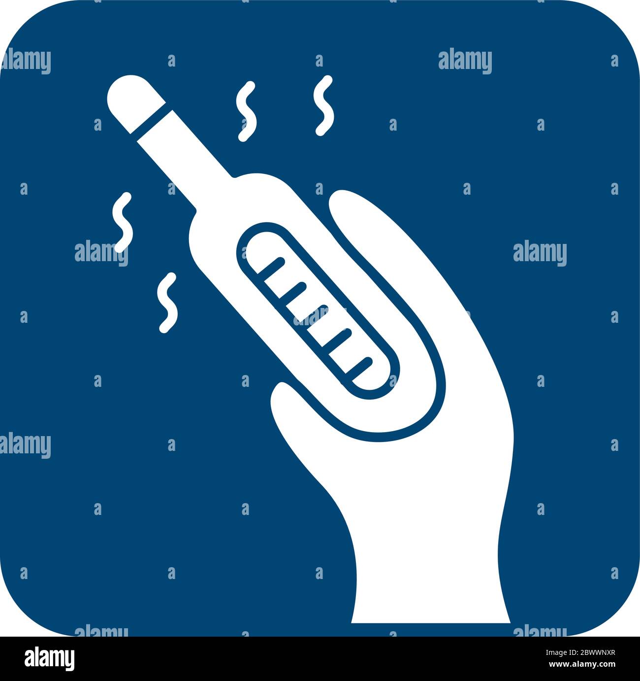 thermometer temperature measure with covid19 line style Stock Vector ...
