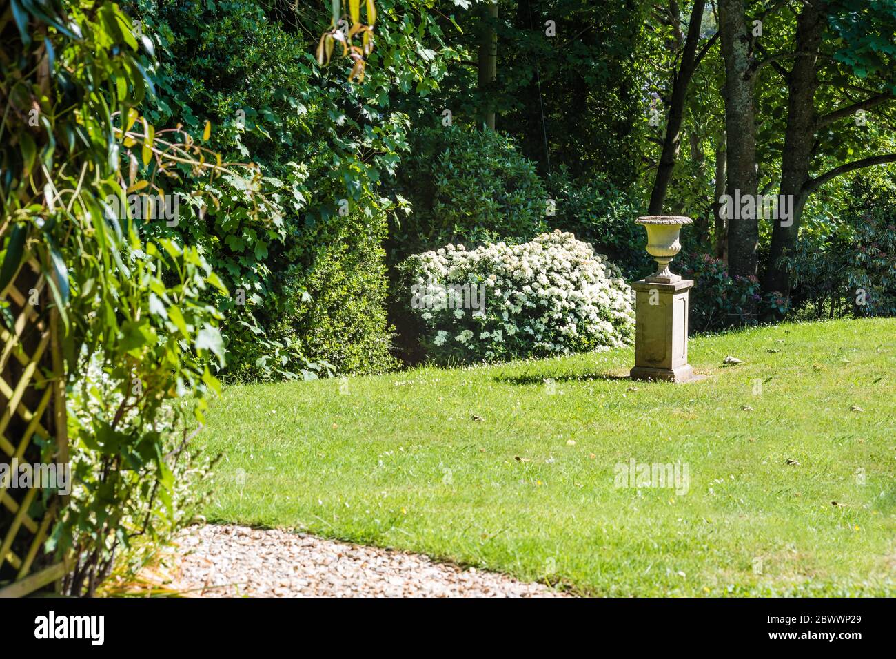 A private country garden in Devon. Stock Photo