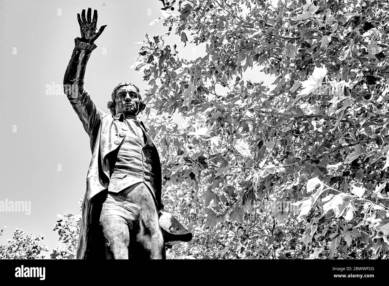 Statue of Statue of Edmund Burke near Bristol Harbor in Bristol, England UK Stock Photo