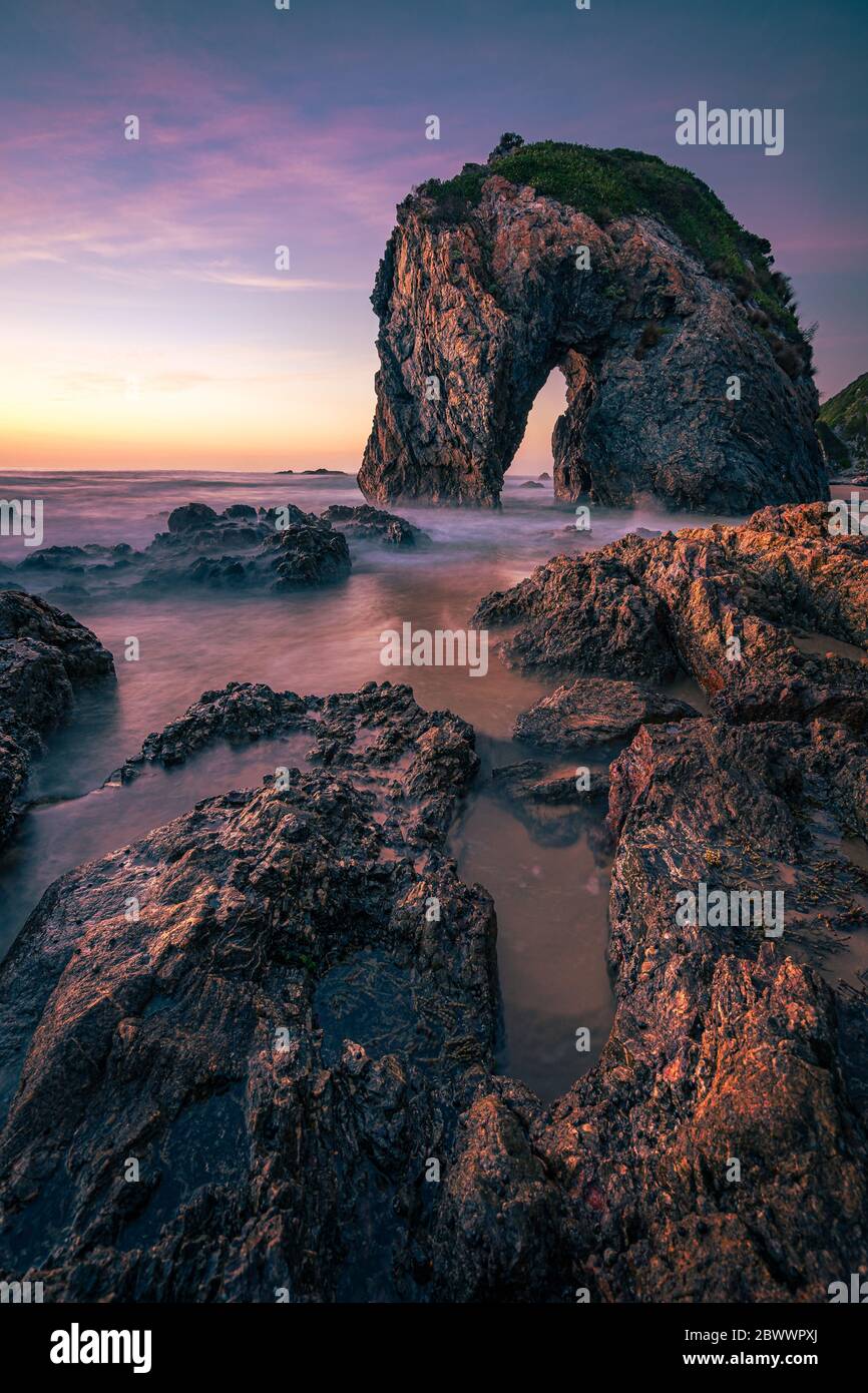 Sunrise at Horse Head Rock, Bermagui, New South Wales, Australia Stock