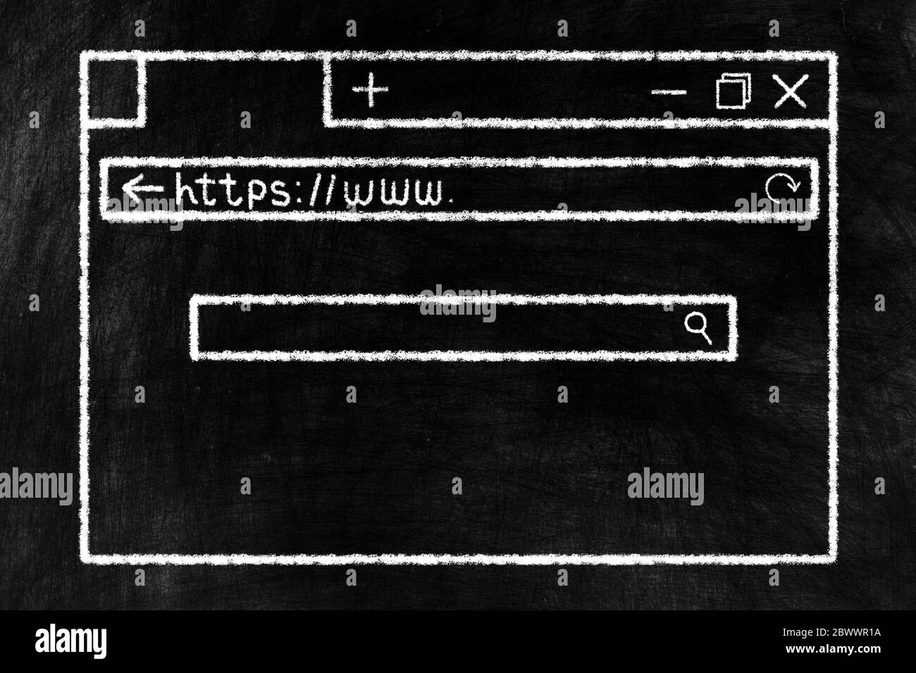 Web Browser Drawing on Black Chalkboard Background Stock Photo - Alamy