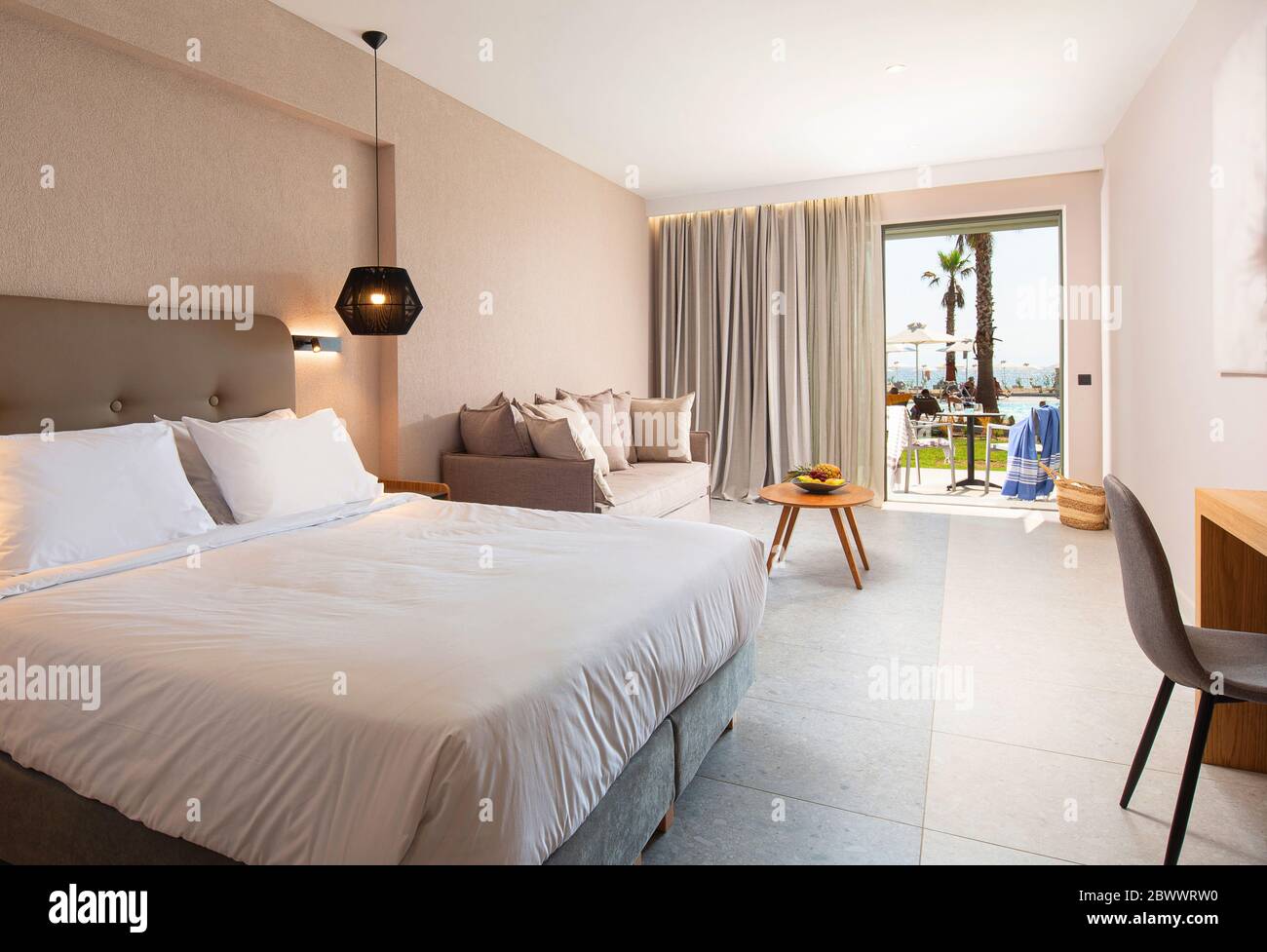 Interior with view of swimming pool hi-res stock photography and images ...