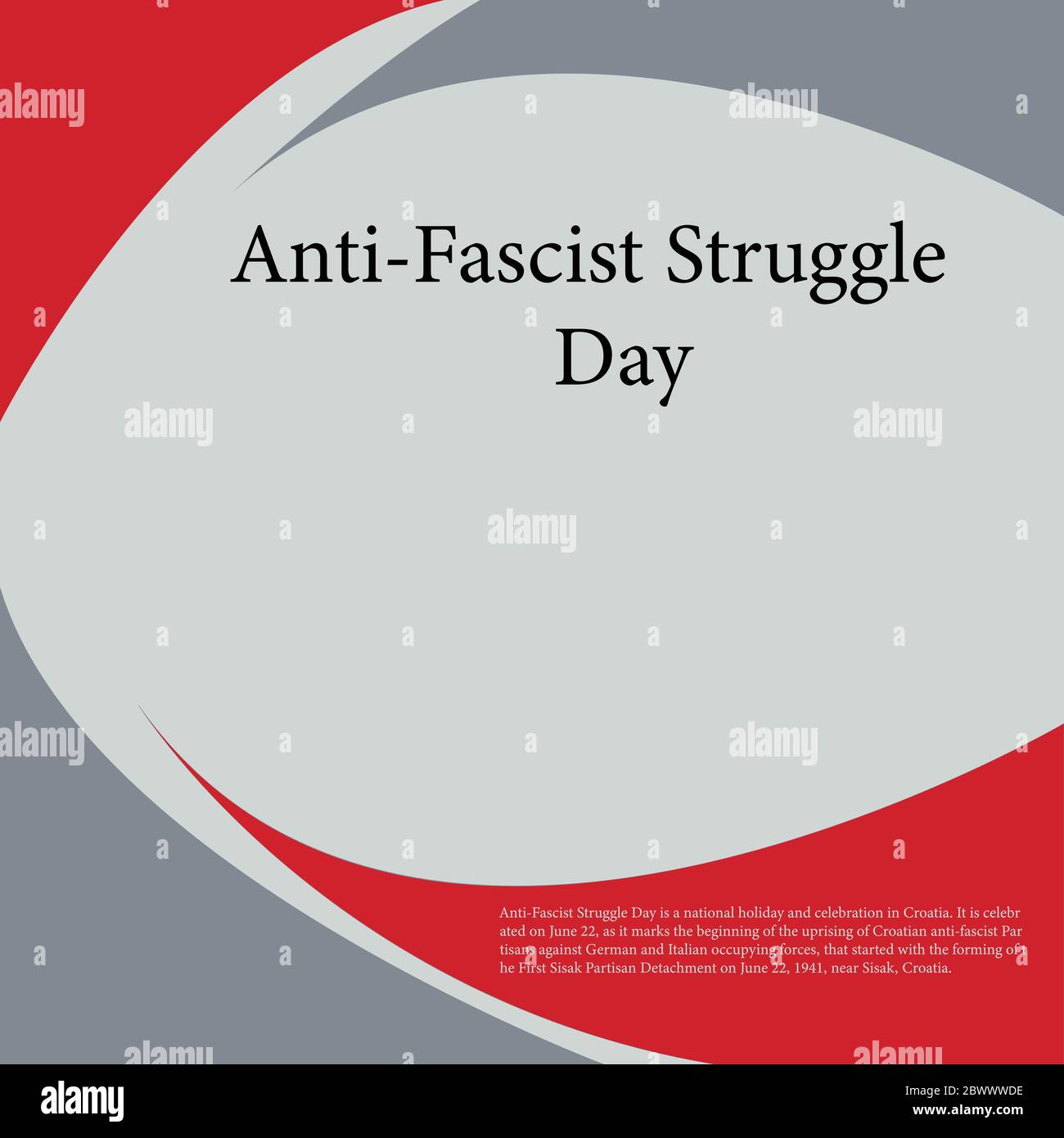 Anti-Fascist Struggle Day is a national holiday and celebration in Croatia.Holiday. Stock Vector