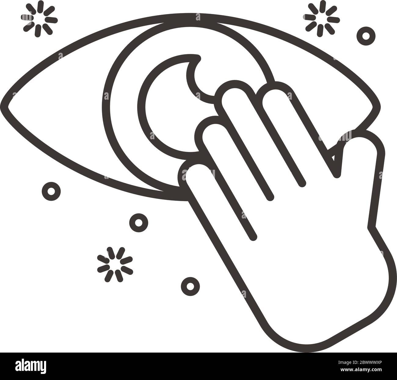 dont touch eyes line style icon Stock Vector