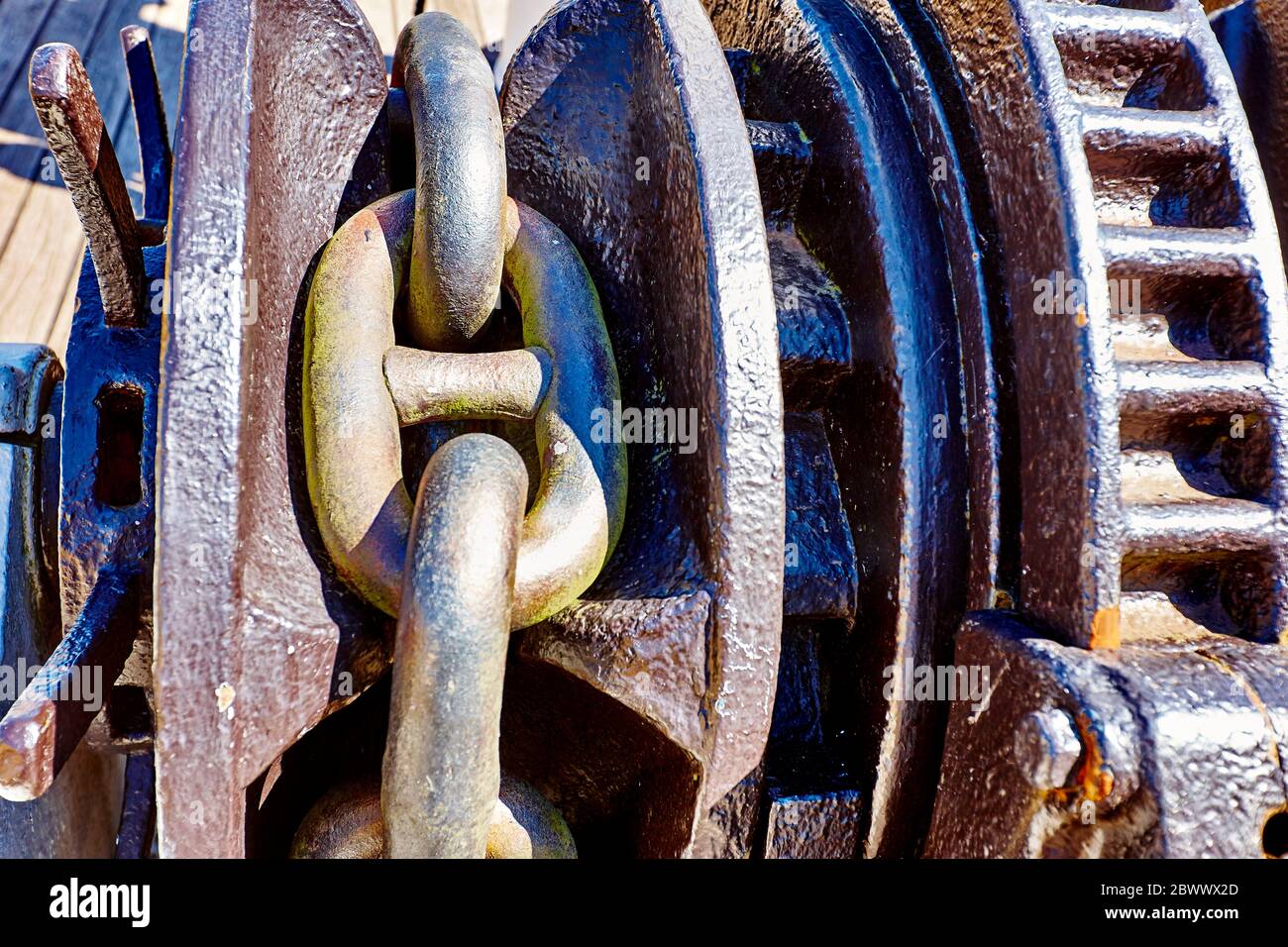 Ships Ropes and Chains on a boat in Bristol, England UK Stock Photo Alamy