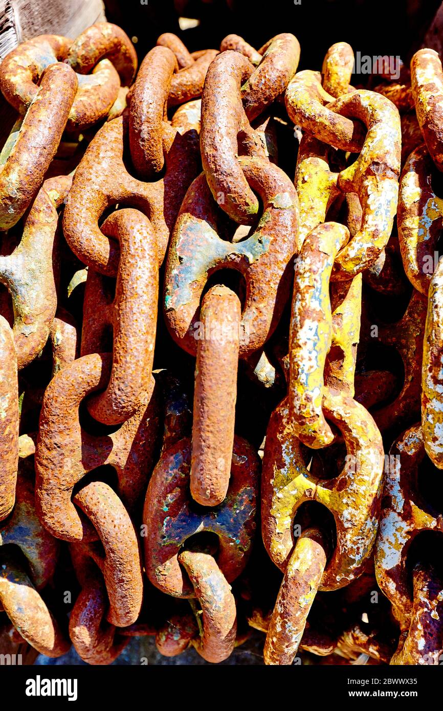 Ships Ropes and Chains on a boat in Bristol, England UK Stock Photo - Alamy