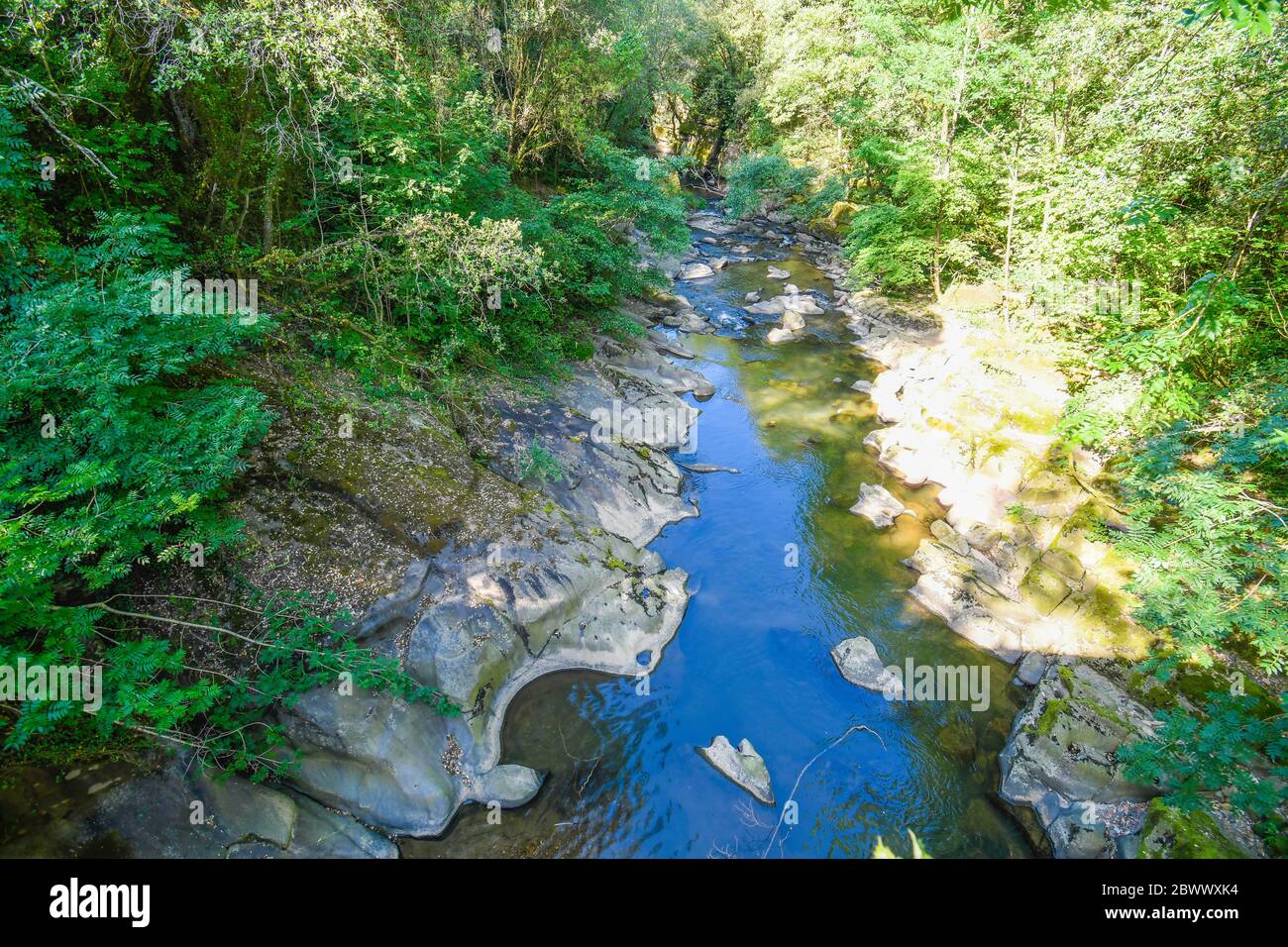 Barbadún River as it passes through the La Olla ironworks in Galdames Stock Photo
