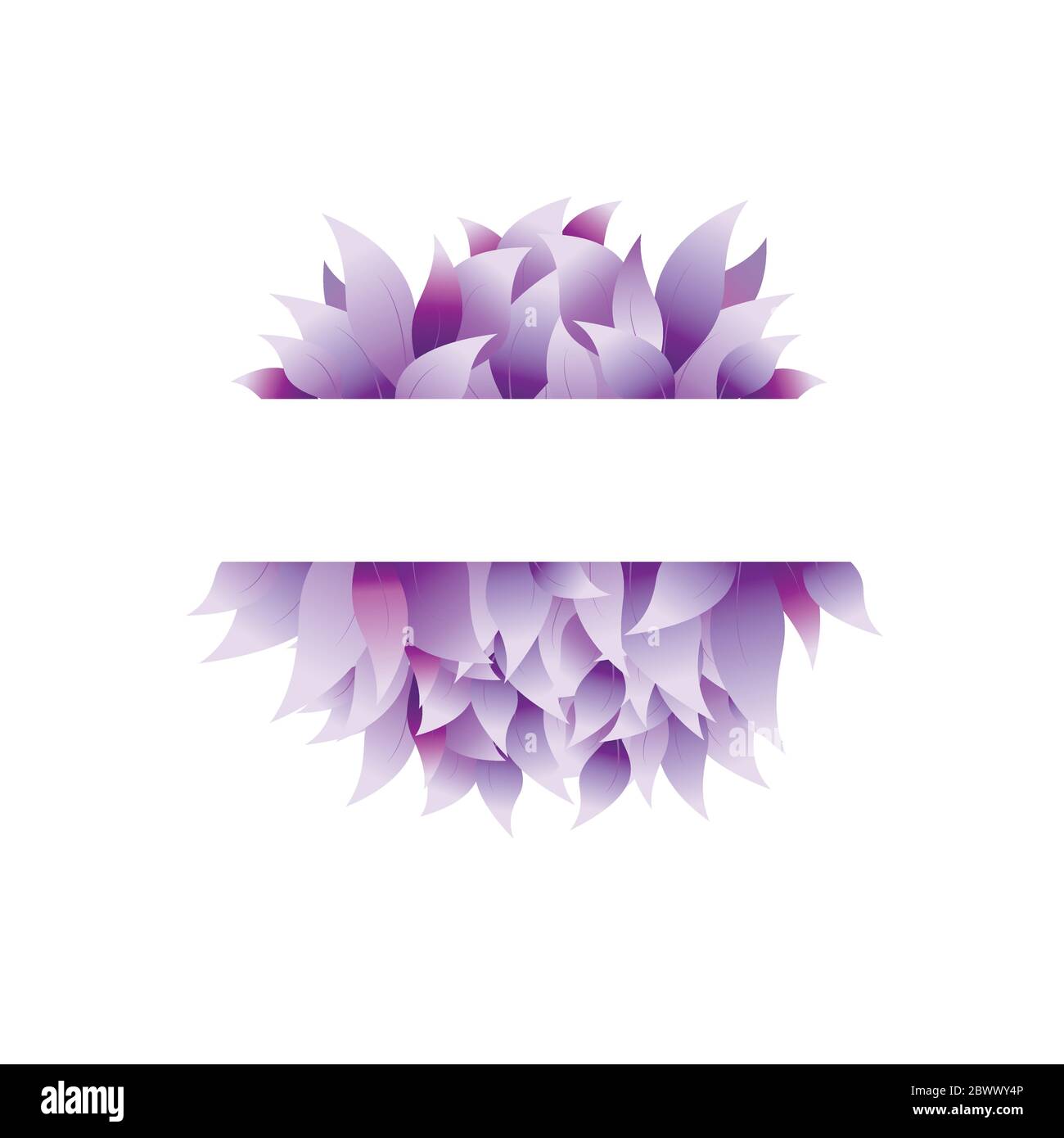 Text shape with violet leaves. Text box. Floral frame on white background.  Vector illustration Stock Vector Image & Art - Alamy
