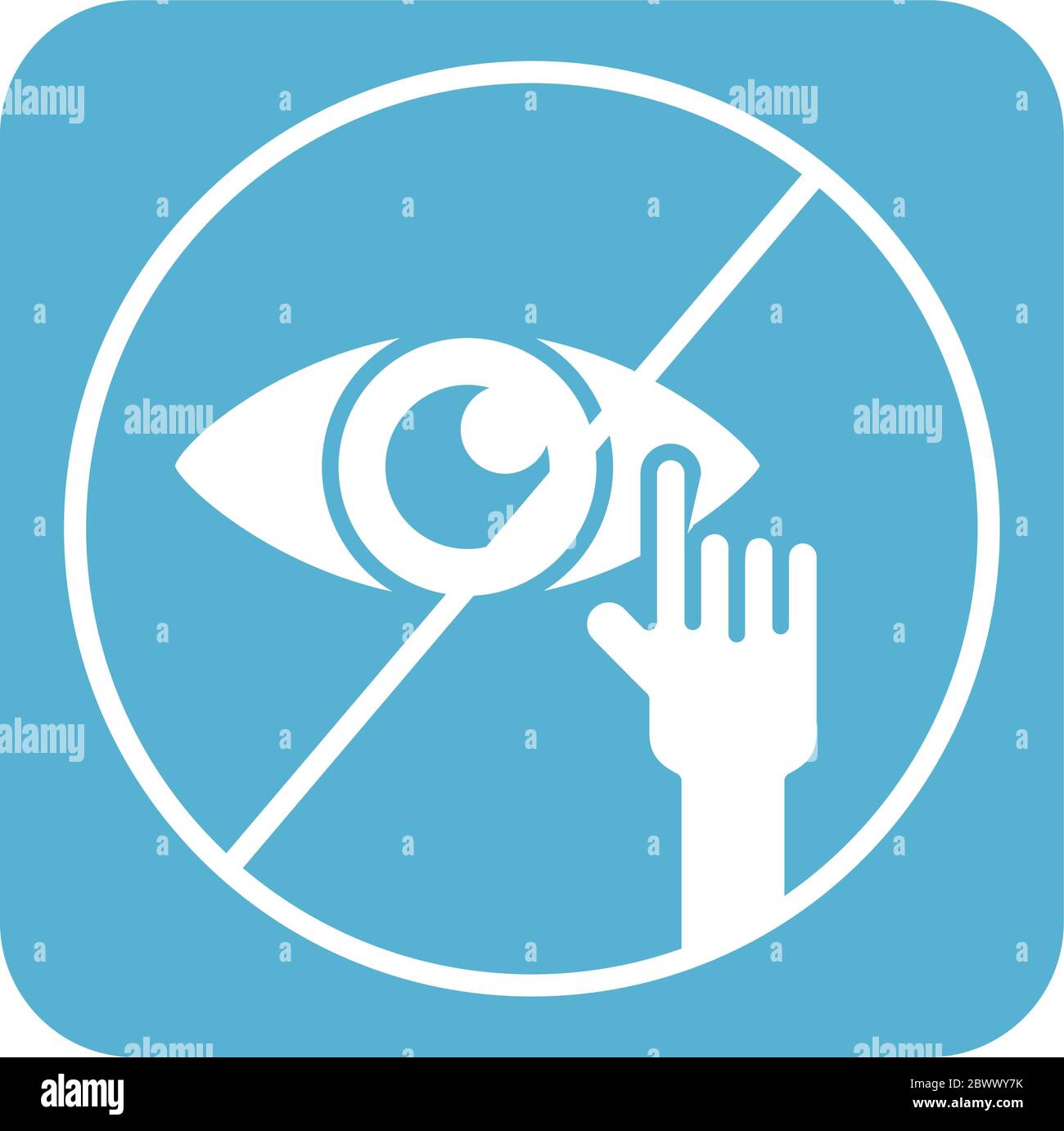 dont touch eyes line style icon Stock Vector