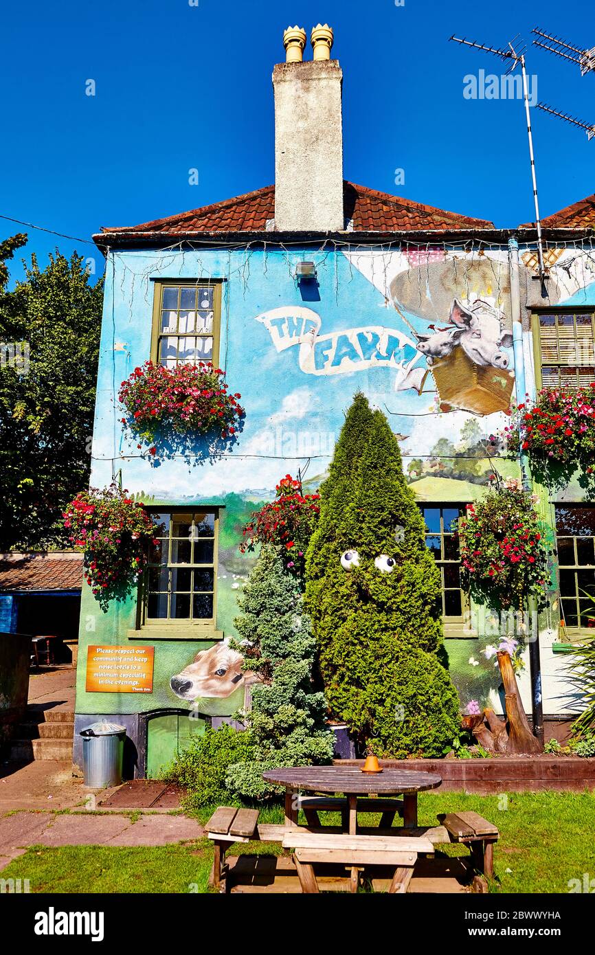 Wall Mural at The Farm in Bristol, England UK Stock Photo