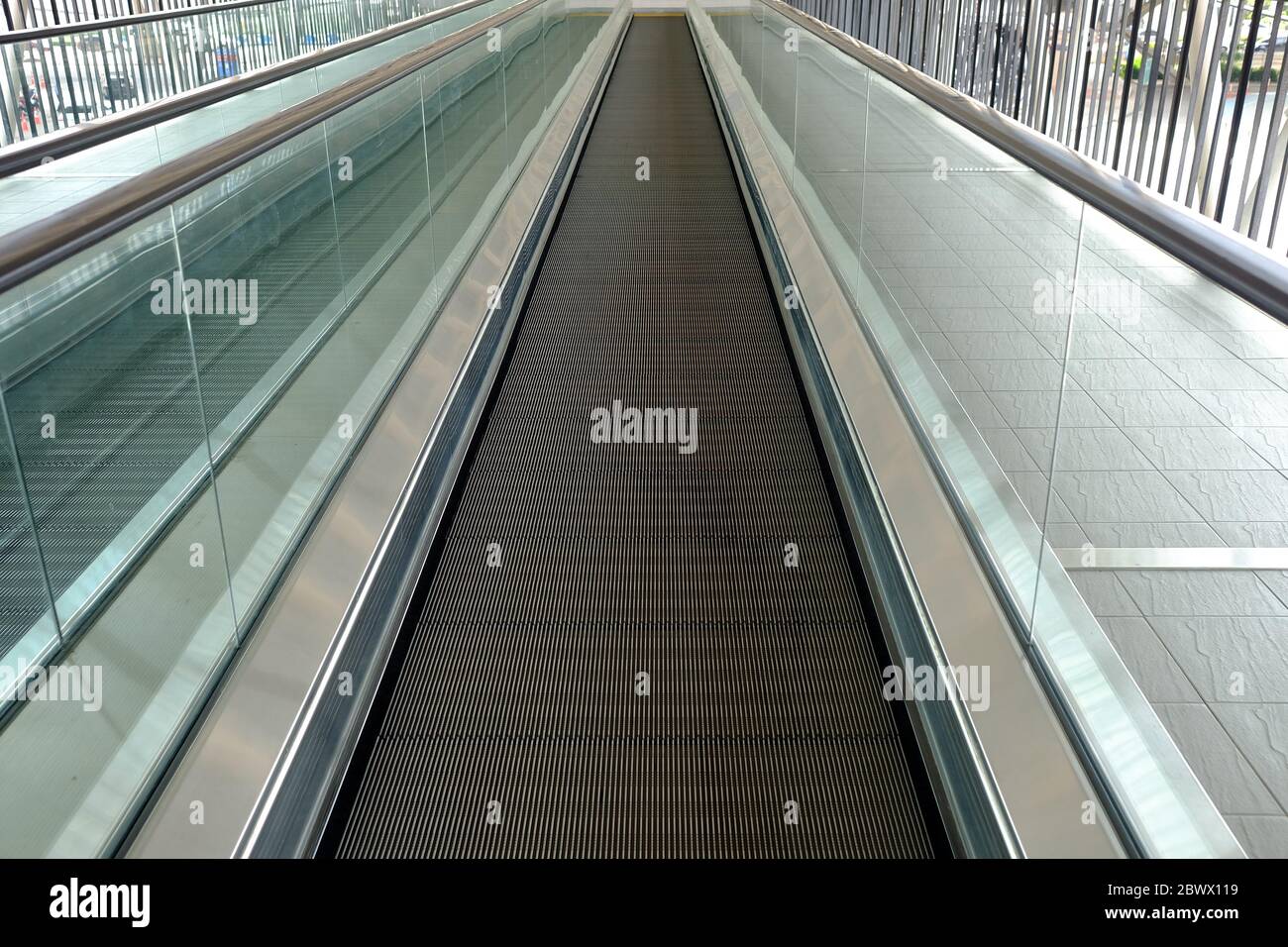 Close up Flat Moving Escalator Background Stock Photo Alamy