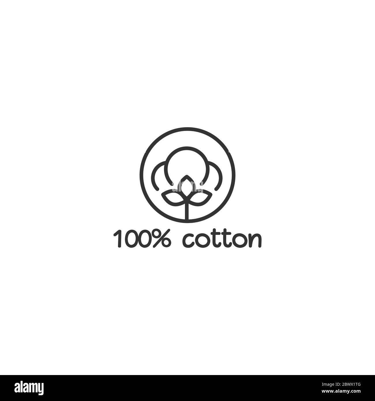 Cotton seed icon. 100 cotton -linear label. Natural fiber sign. organic ...