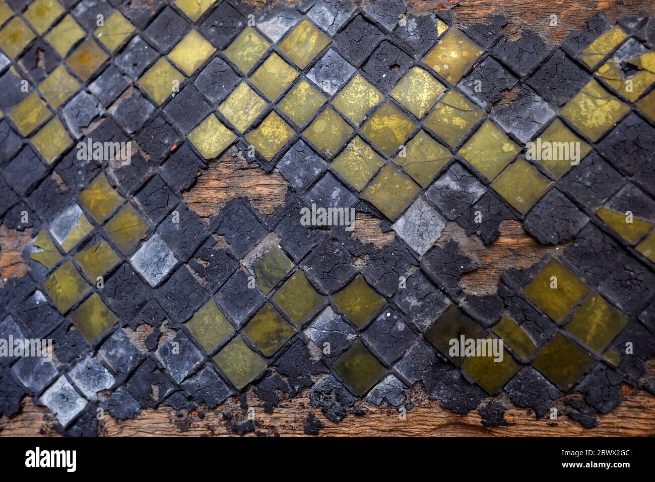 Ancient Stained Glass on Wooden Wall Background Stock Photo - Alamy