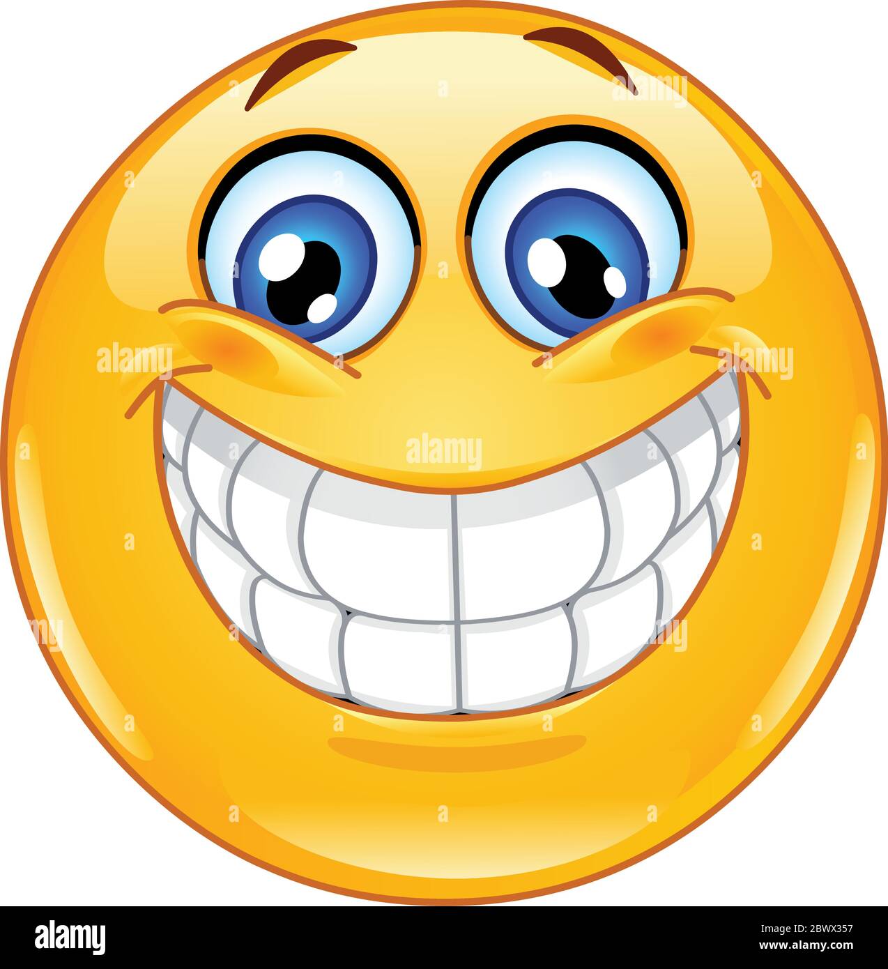 Emoticon with big toothy smile Stock Vector