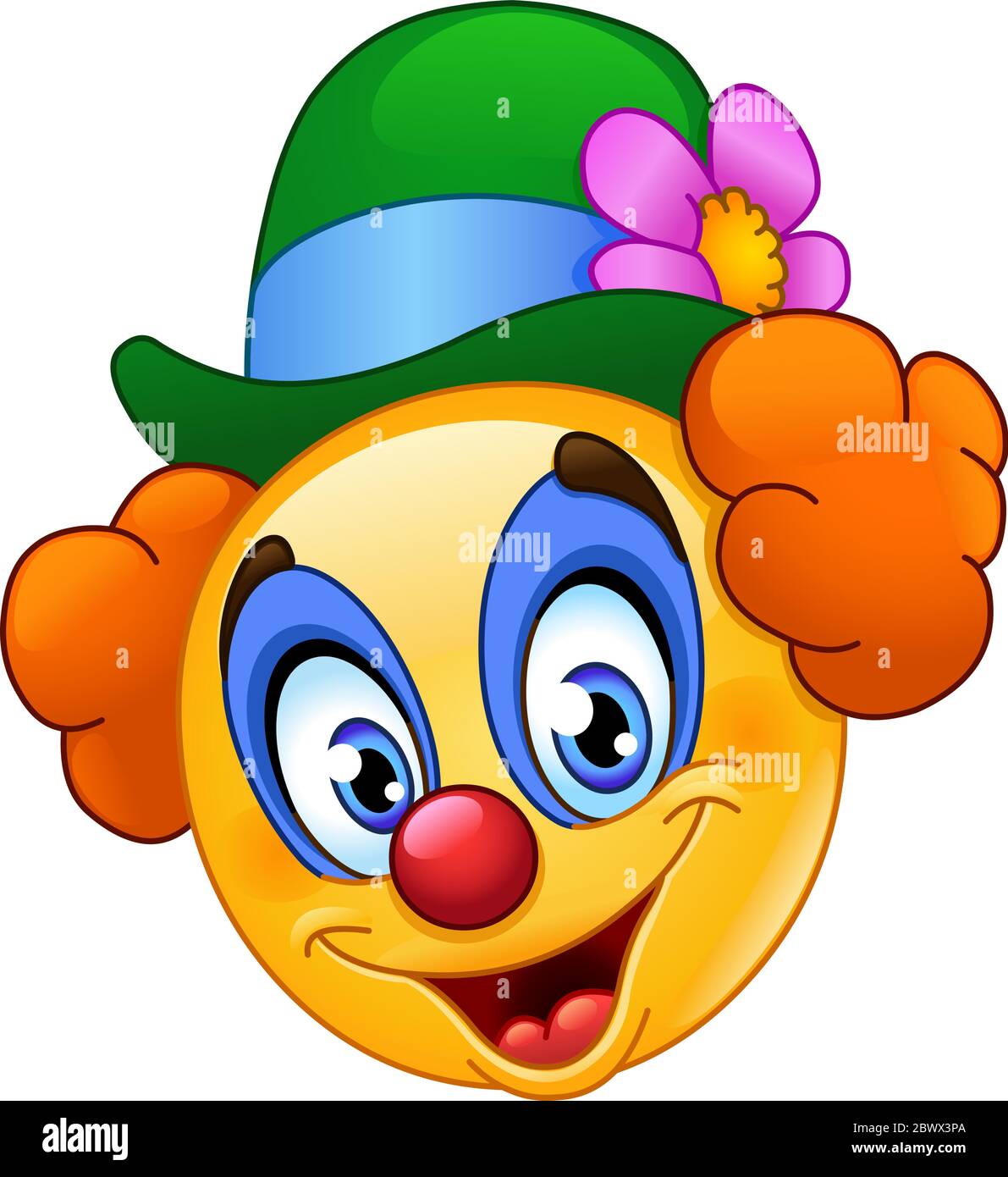 Clown emoticon Stock Vector
