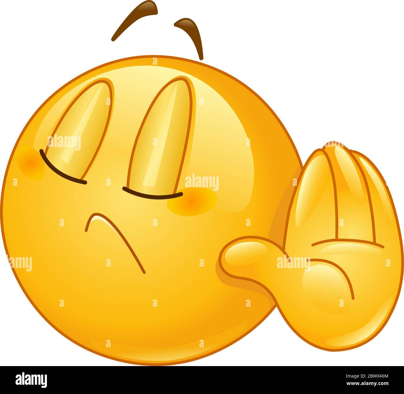 Emoticon showing deny or refuse hand gesture Stock Vector