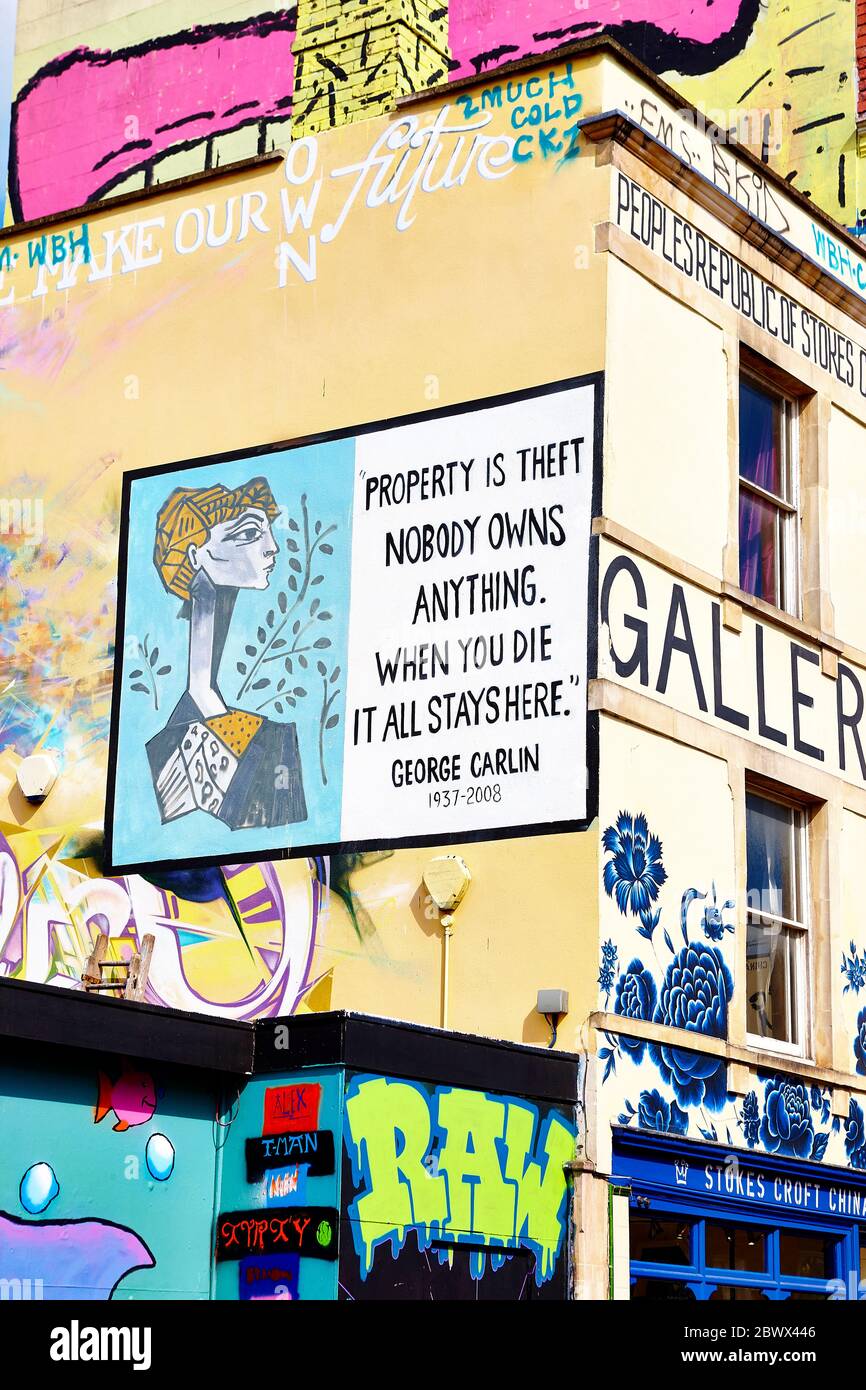 Wall Murals in Bristol, UK, England Stock Photo Alamy