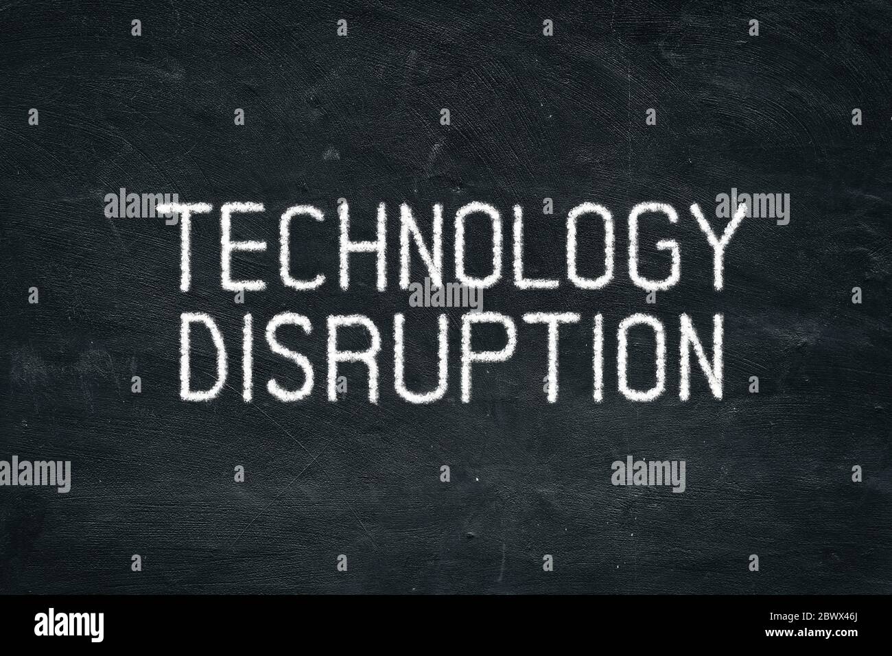 Technology Disruption in Chalk Drawing Style on Chalkboard, Suitable ...