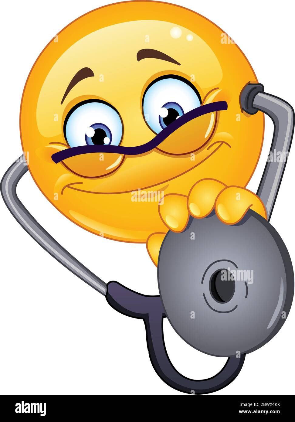 Doctor emoticon with stethoscope Stock Vector Image & Art - Alamy