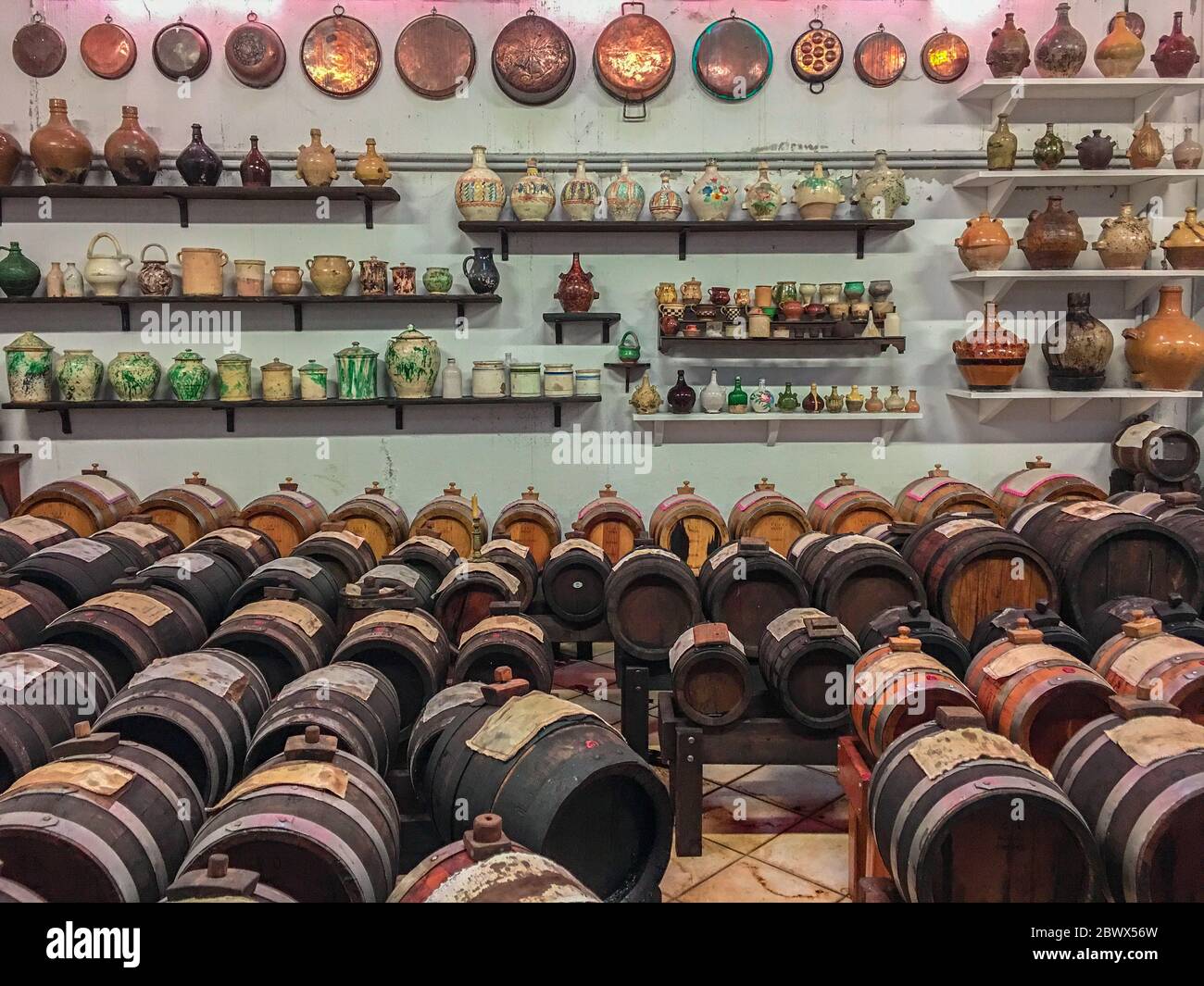 Balsamic vinegar barrels in an old factory Stock Photo