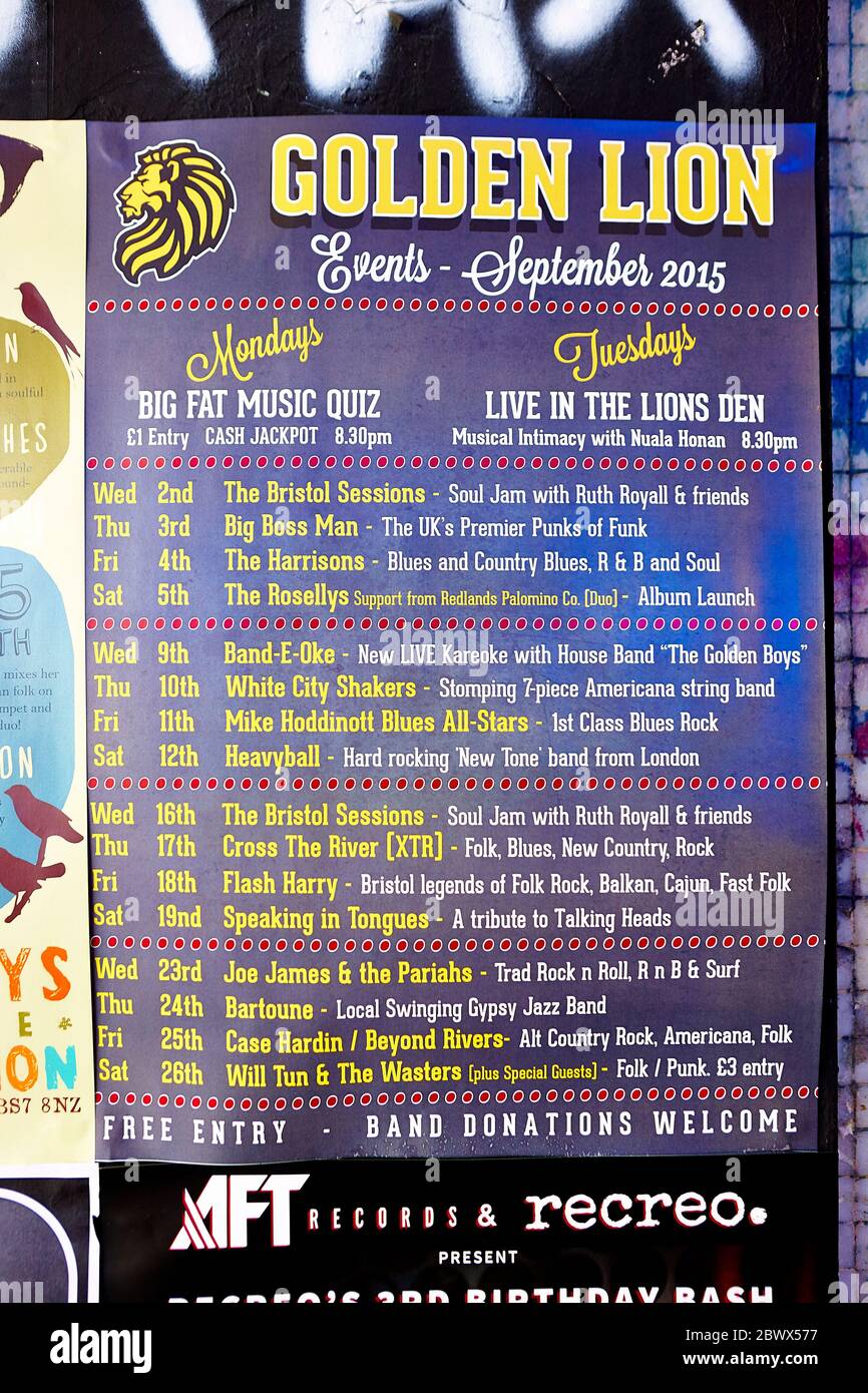 Music Posters in Bristol, UK, England Stock Photo Alamy