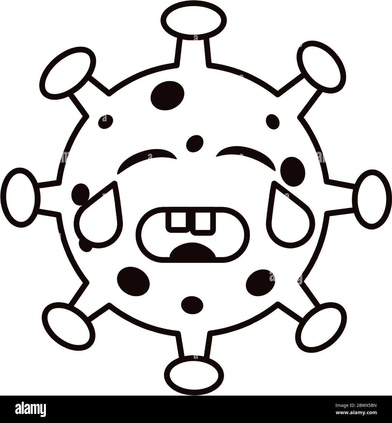 covid19 particle crying emoticon character Stock Vector Image & Art - Alamy