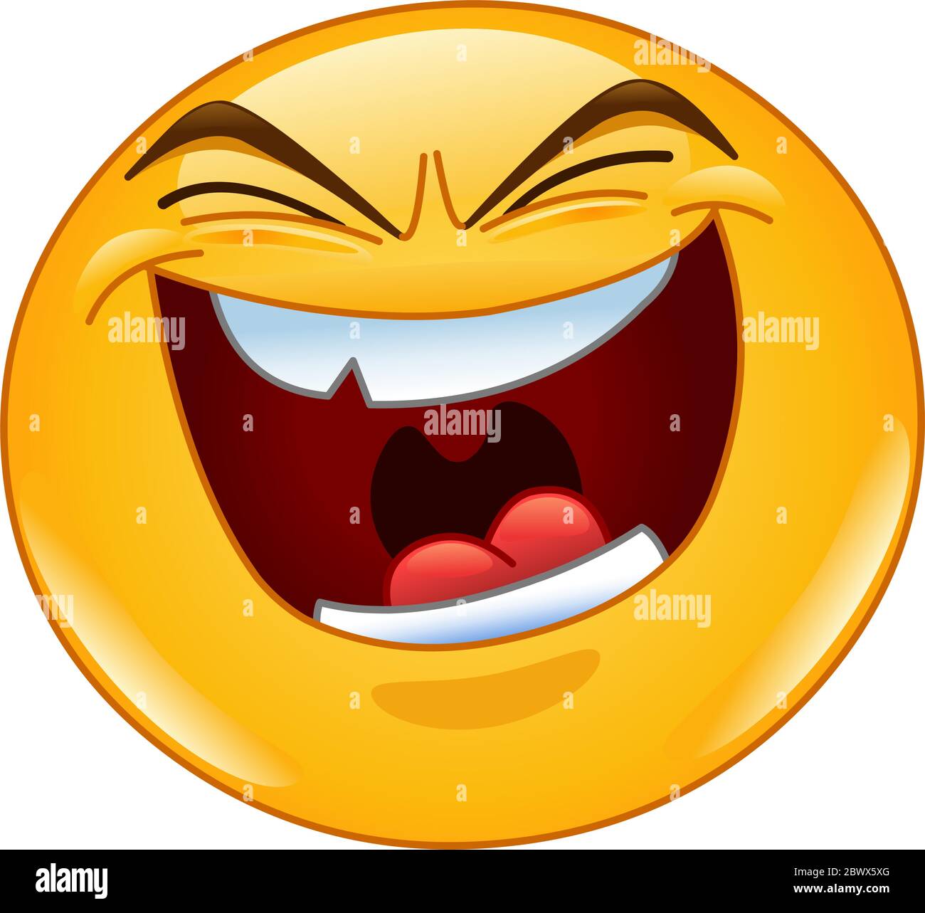 Emoticon with evil laugh Stock Vector