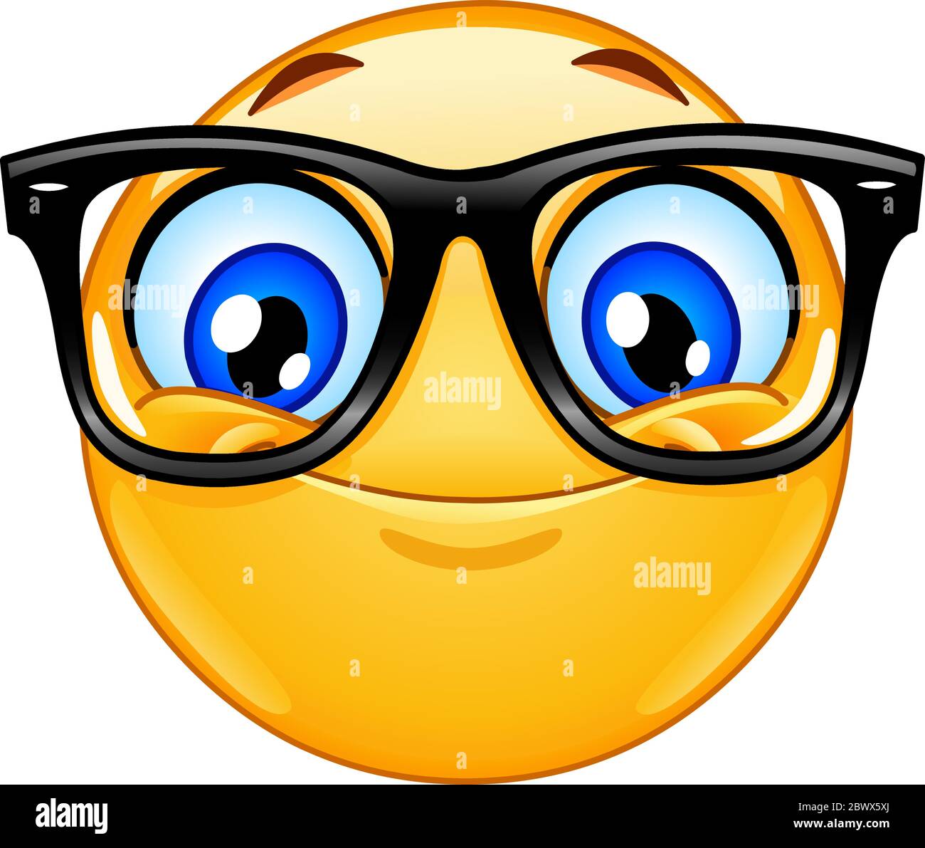 Happy emoticon wearing sunglasses Stock Vector