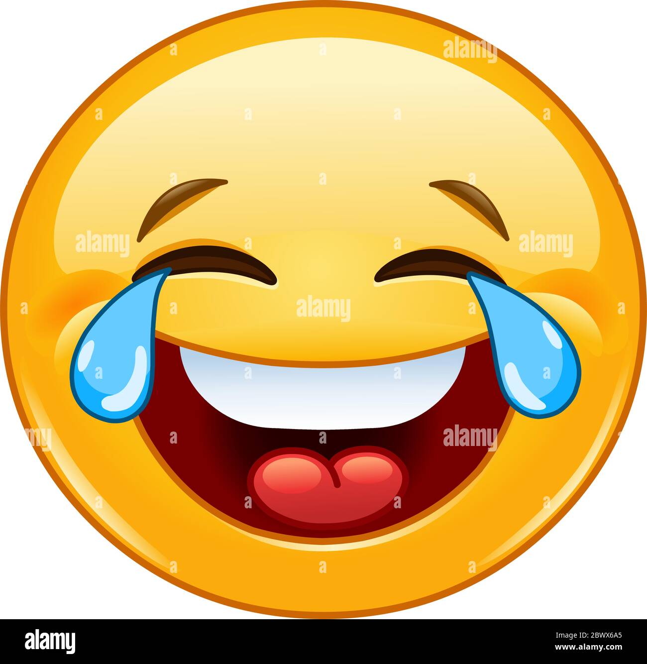 Laughing emoticon with tears of joy Stock Vector