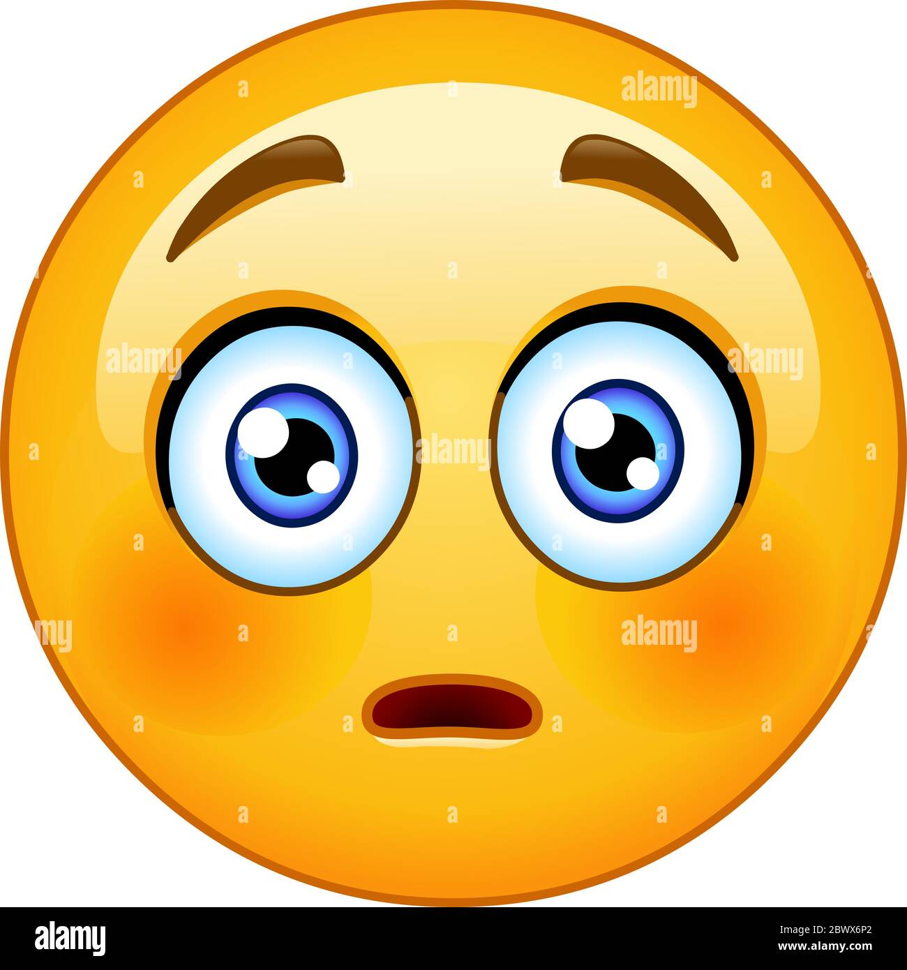 Embarrassed emoticon with flushed red cheeks Stock Vector Image & Art -  Alamy