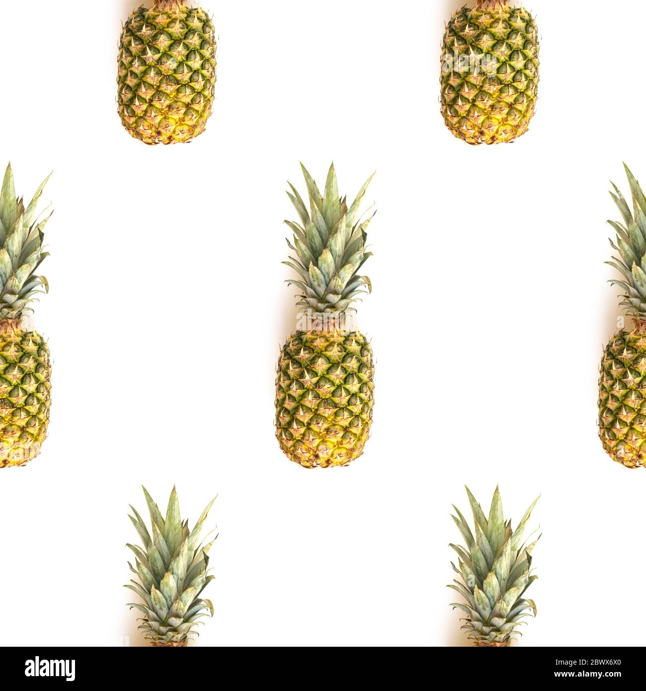 Seamless Pineapple Photo Pattern on White Background Stock Photo - Alamy