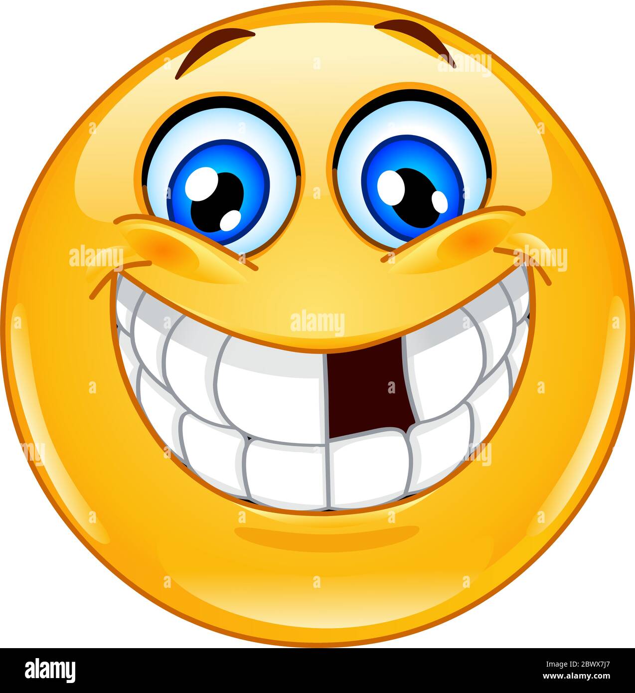 Smiling emoticon with missing tooth Stock Vector