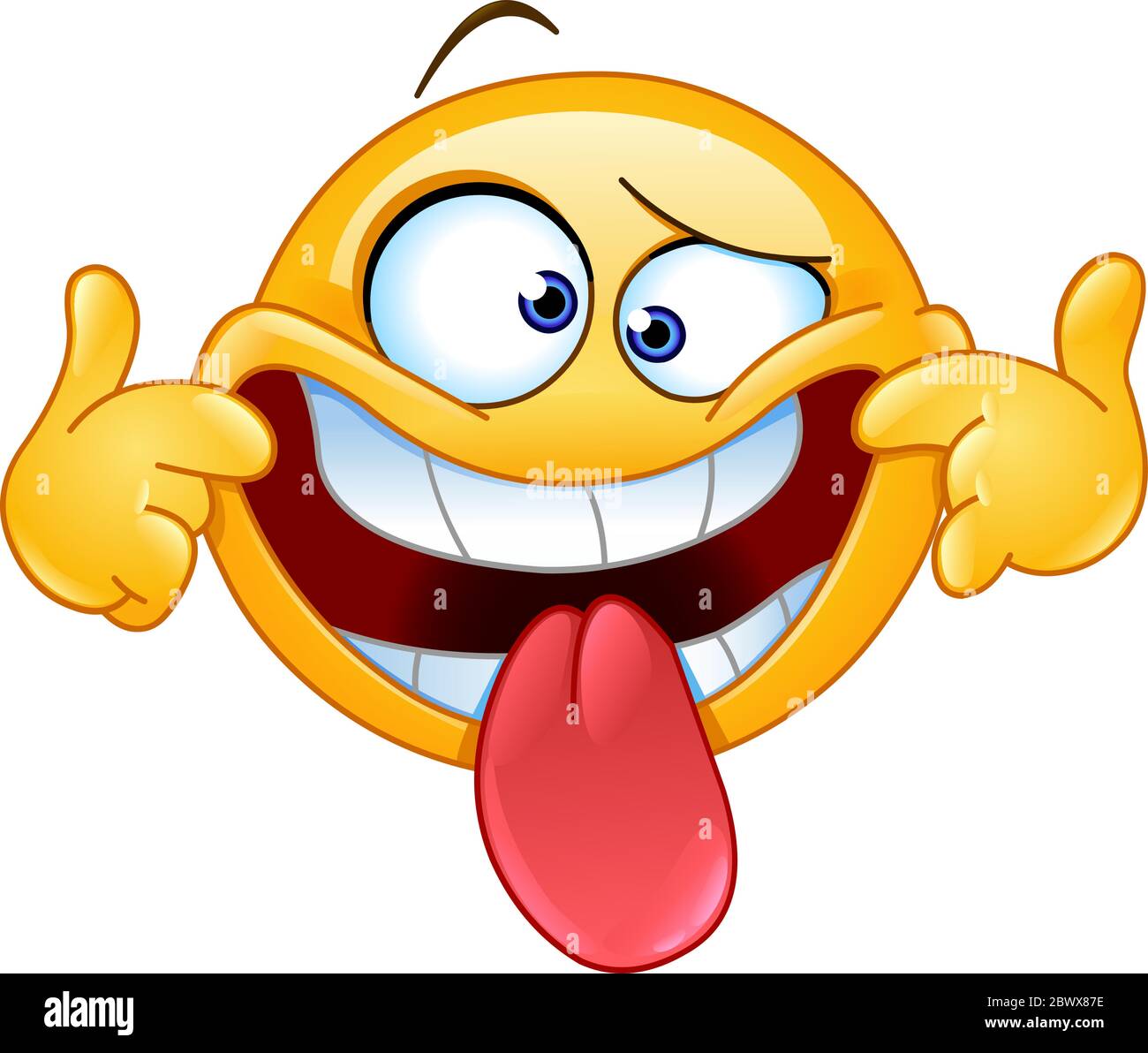 Emoticon making a funny face Stock Vector