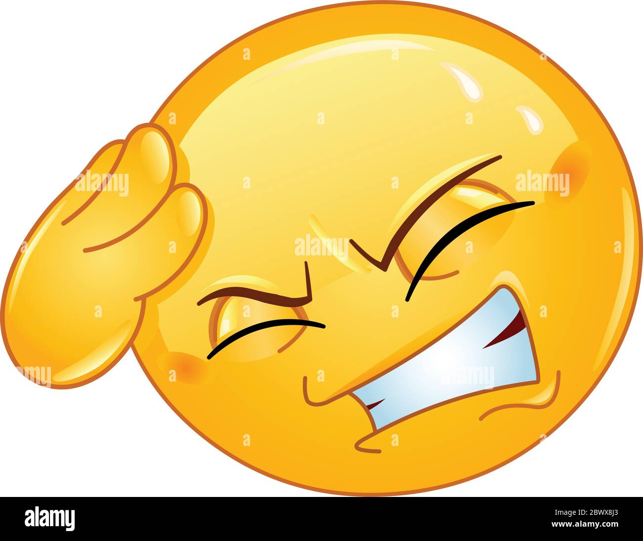 Emoticon with headache Stock Vector