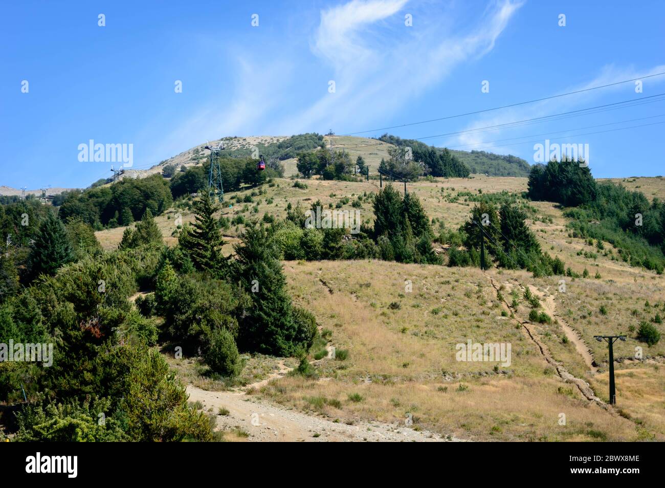 Chair lift in summer. Bariloche, Argentina Stock Photo - Alamy